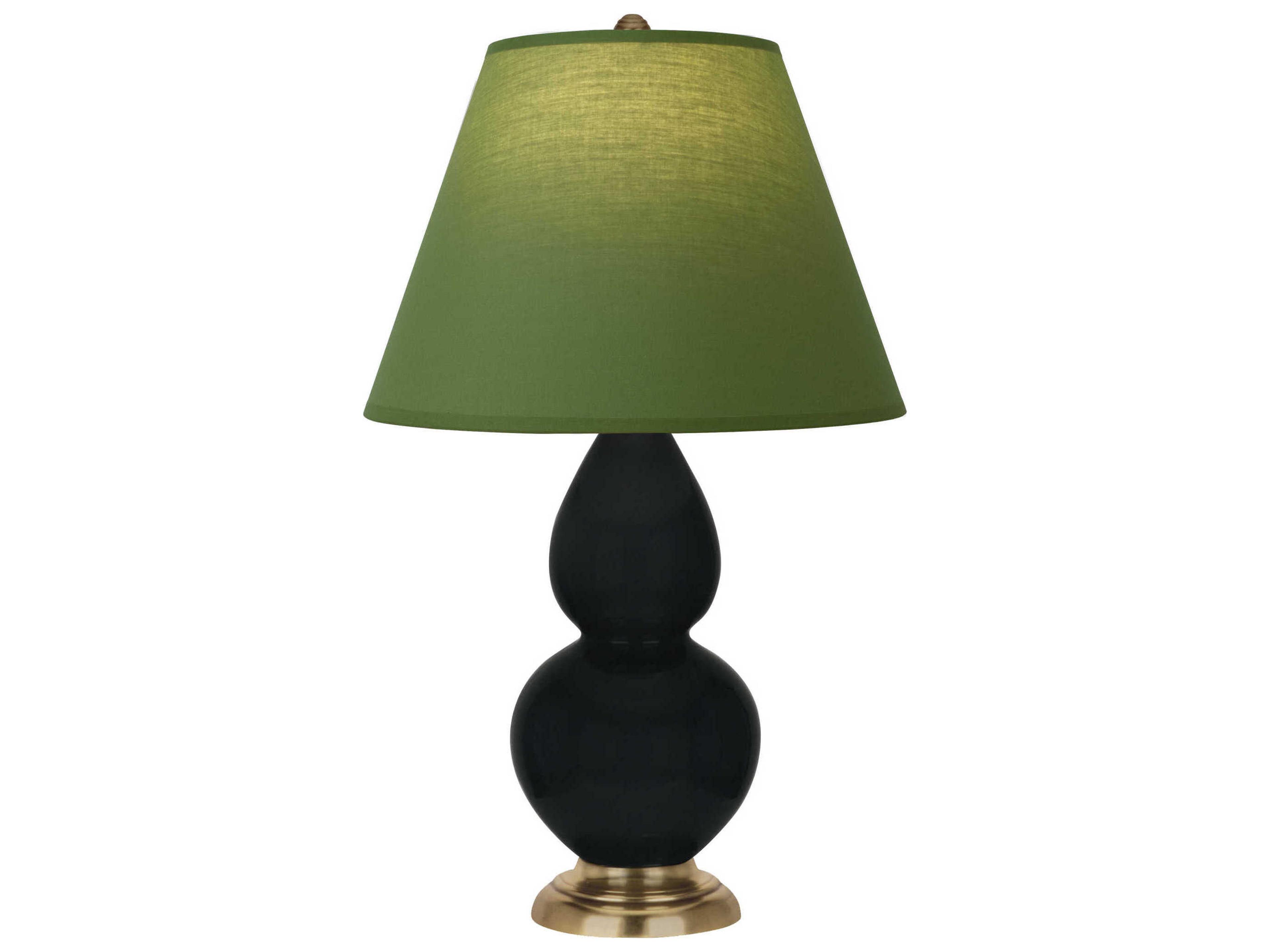 Robert Abbey Small Double Gourd Obsidian Glazed Black Table Lamp