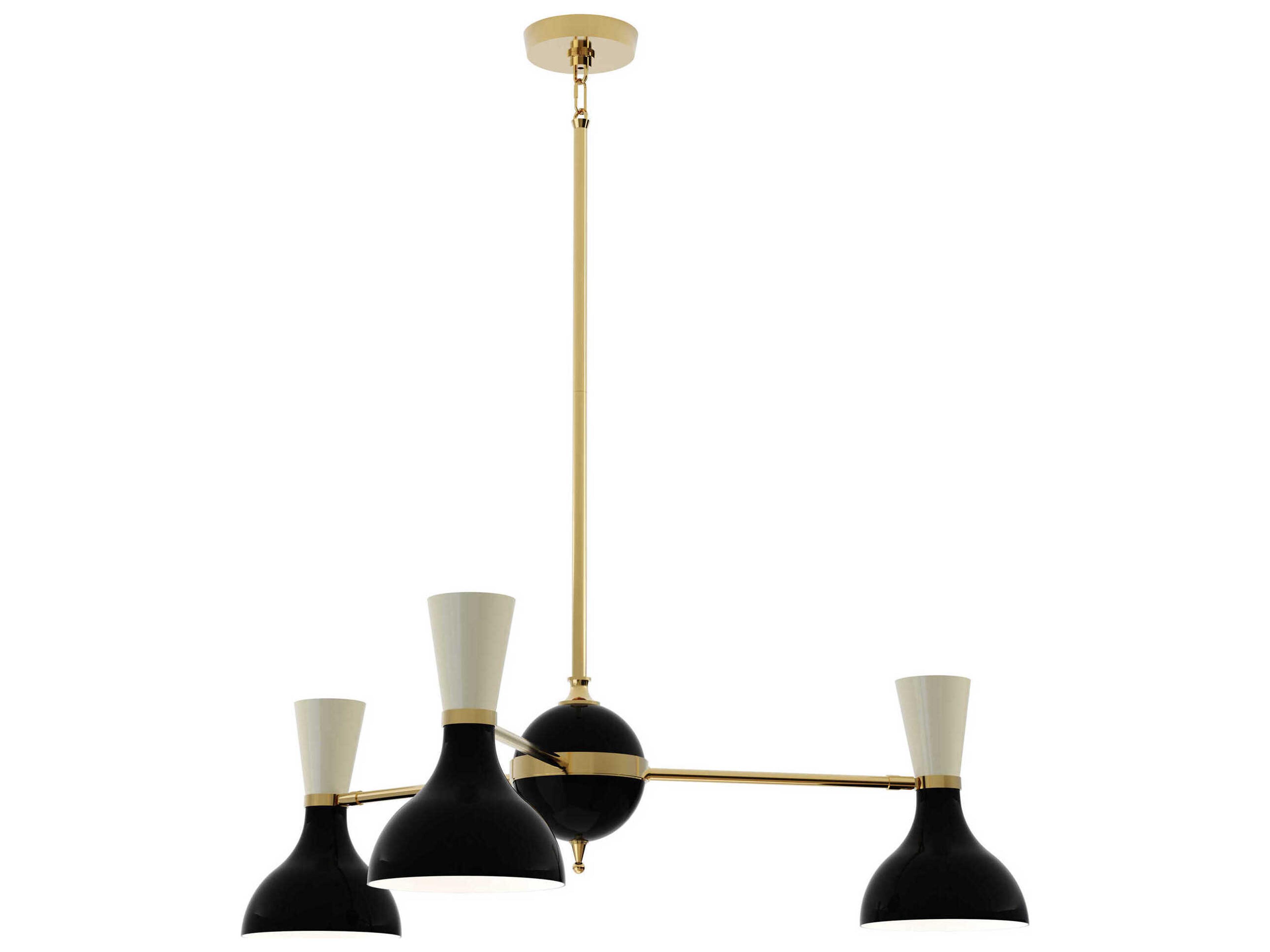 Clare 3-Light Obsidian Bone Black Chandelier