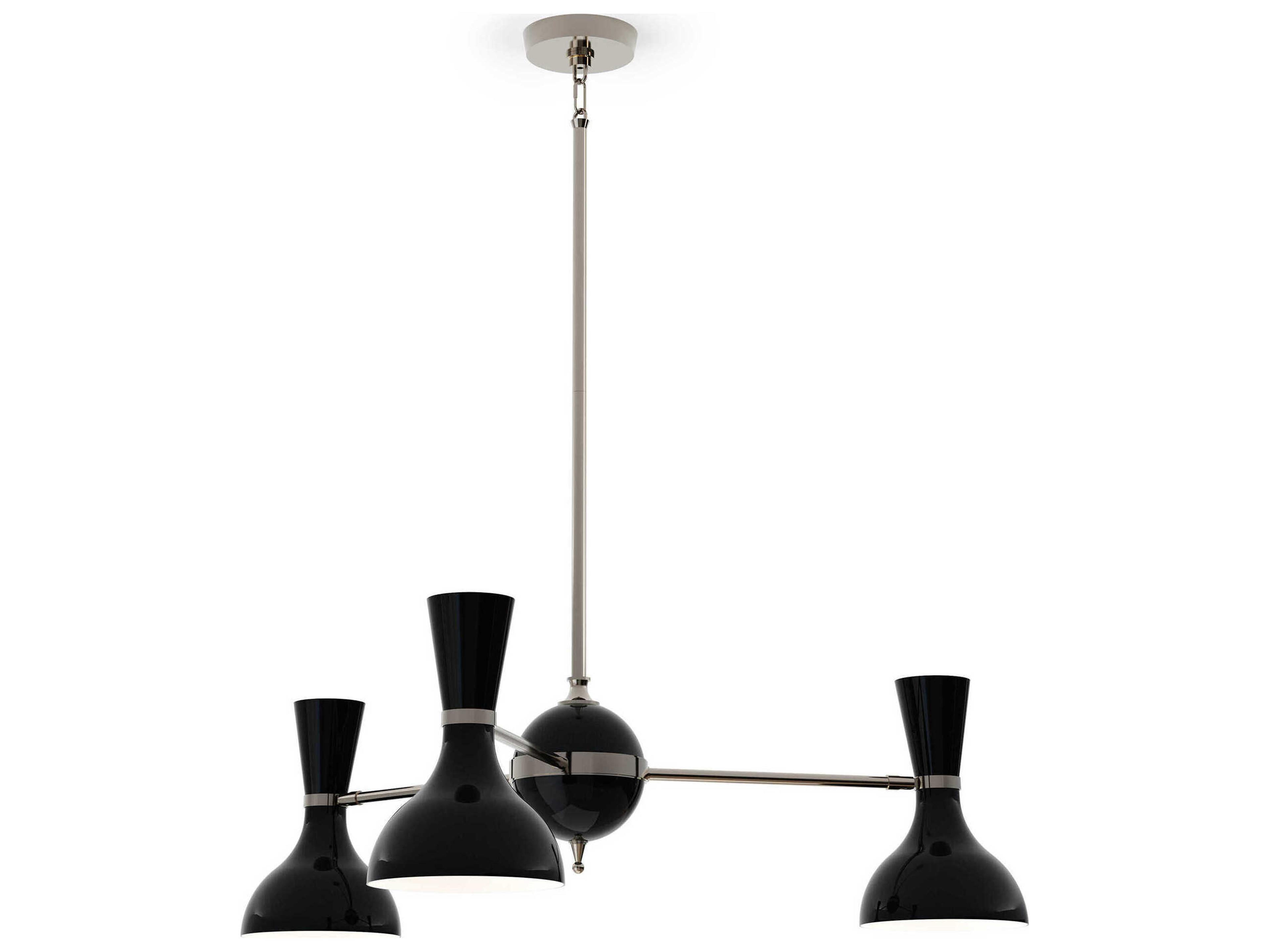 Robert Abbey Clare 3-Light Obsidian Black Chandelier