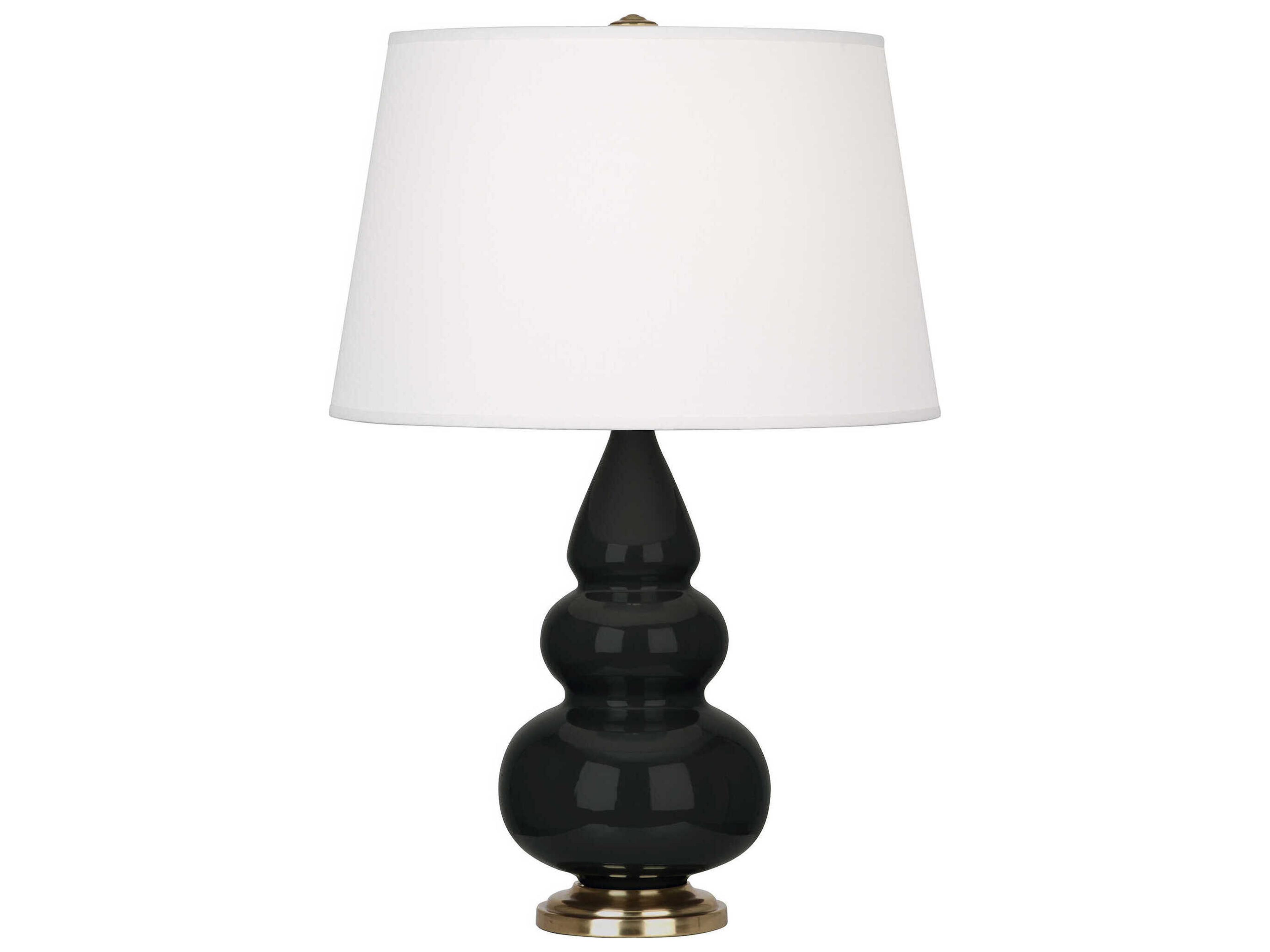 Small Triple Gourd Obsidian Glazed Black Table Lamp