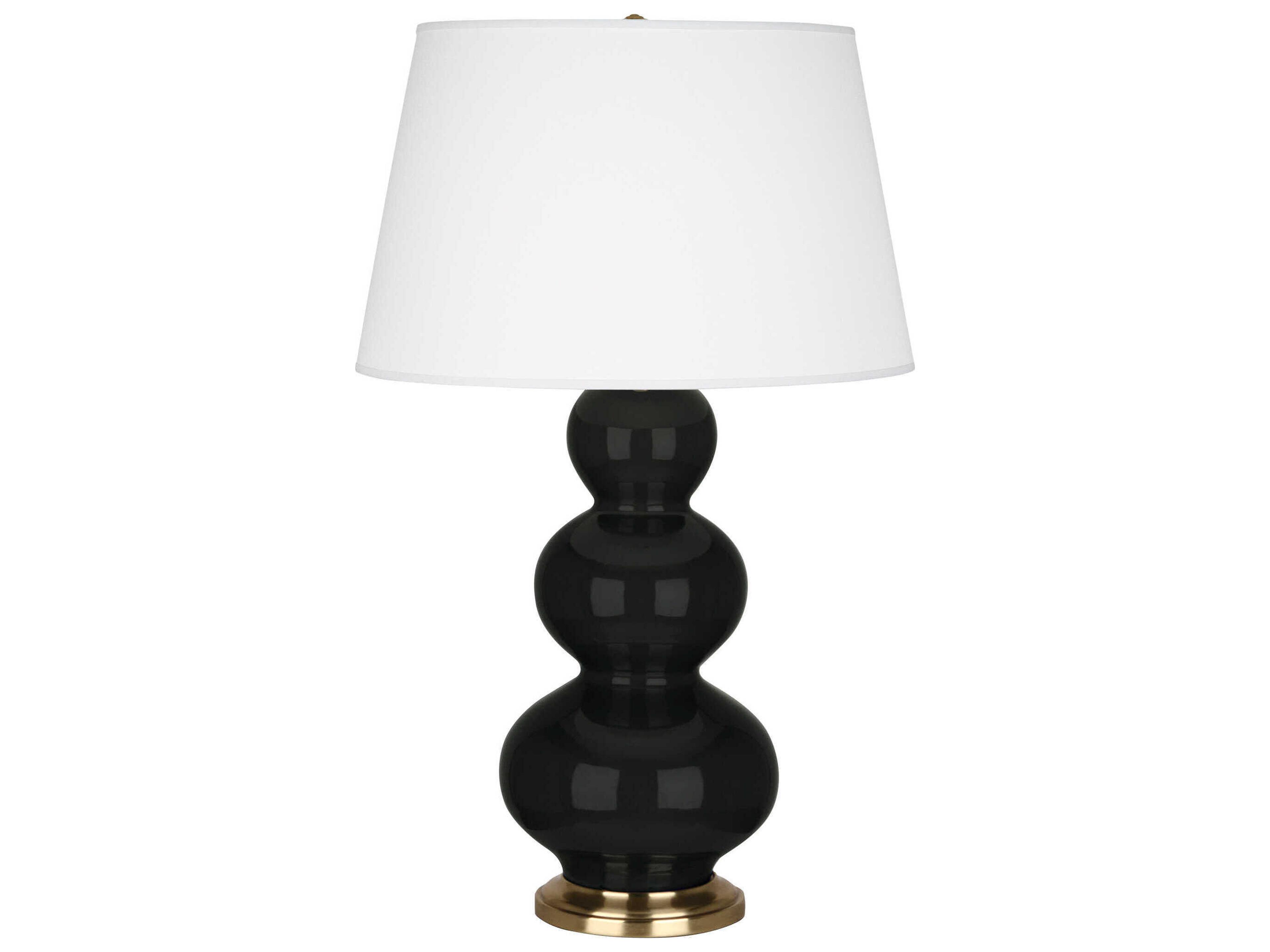 Triple Gourd Obsidian Glazed Black Buffet Lamp