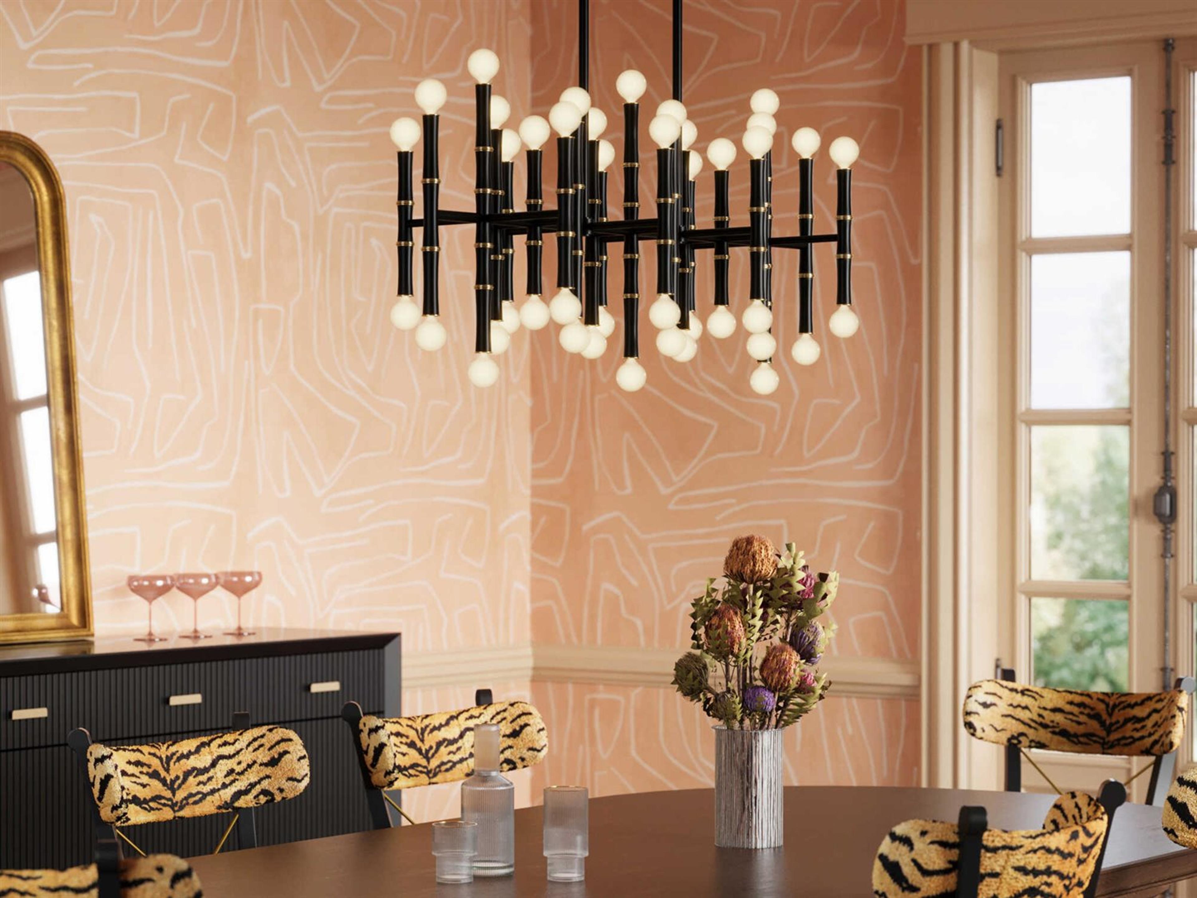 Robert Abbey Kane 42-Light Obsidian Black Island Pendant