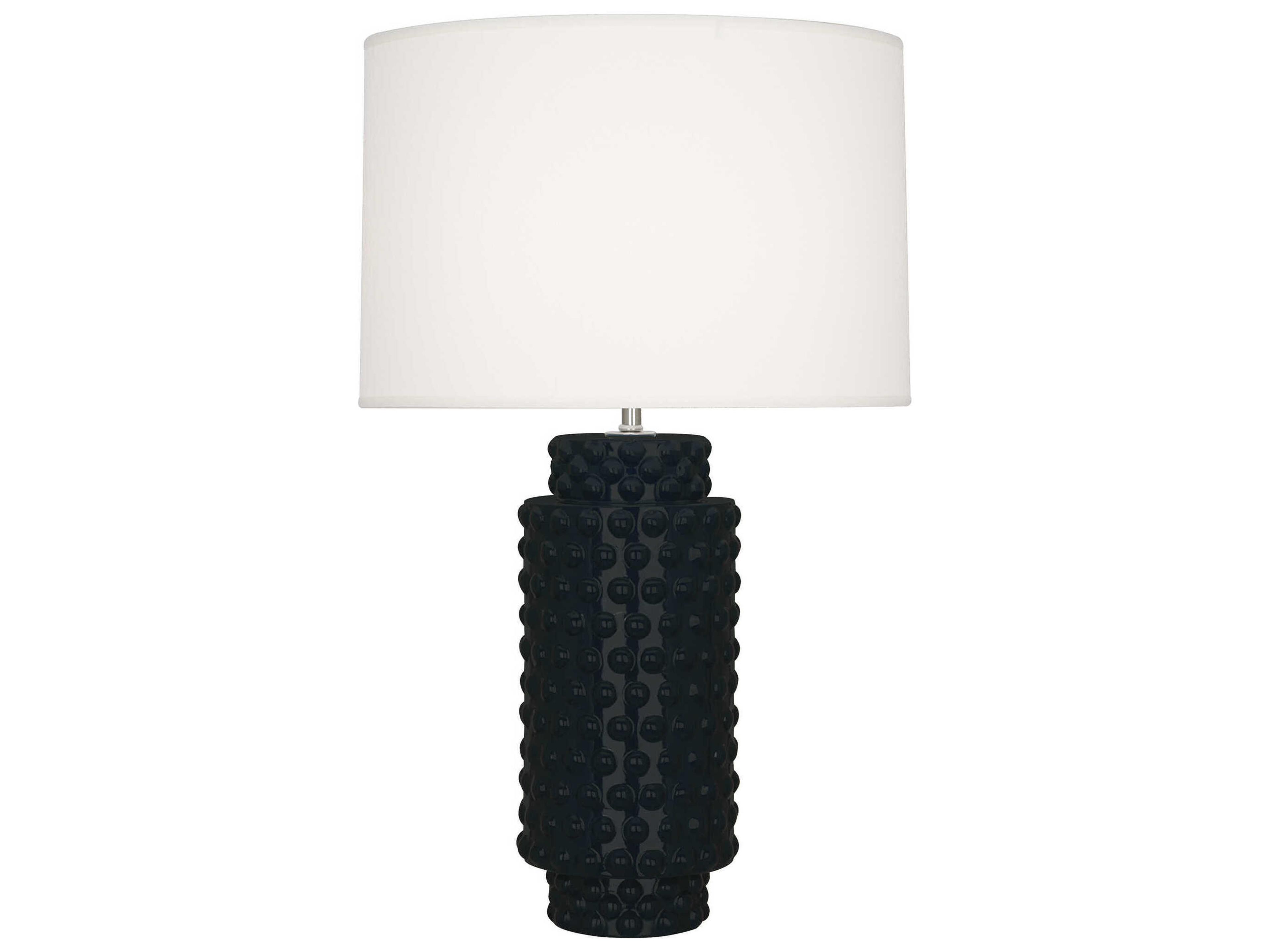 Dolly Obsidian Glazed Textured Black Buffet Lamp