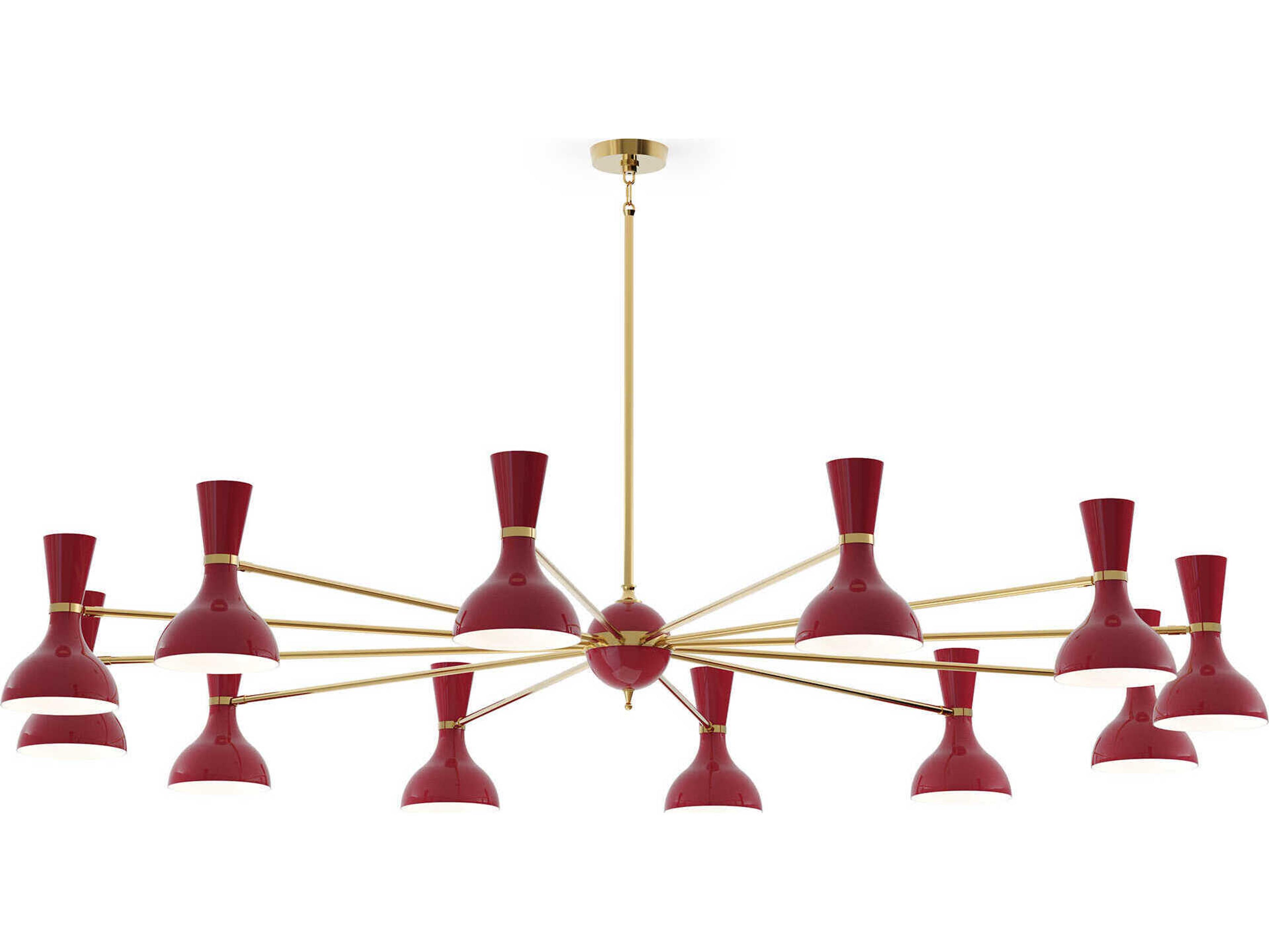 Clare 12-Light Oxblood Red Chandelier