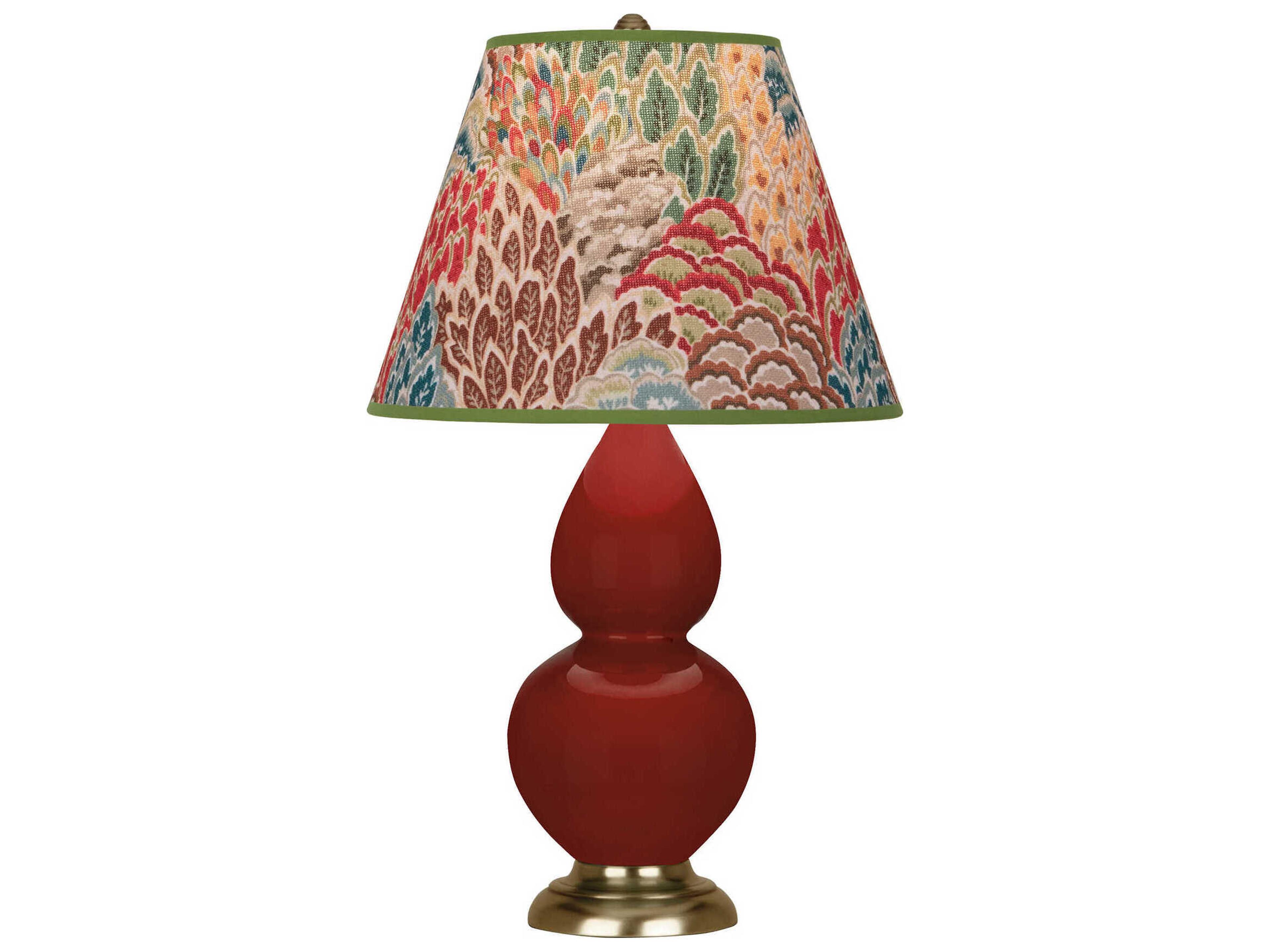 Robert Abbey Small Double Gourd Oxblood Glazed Red Table Lamp