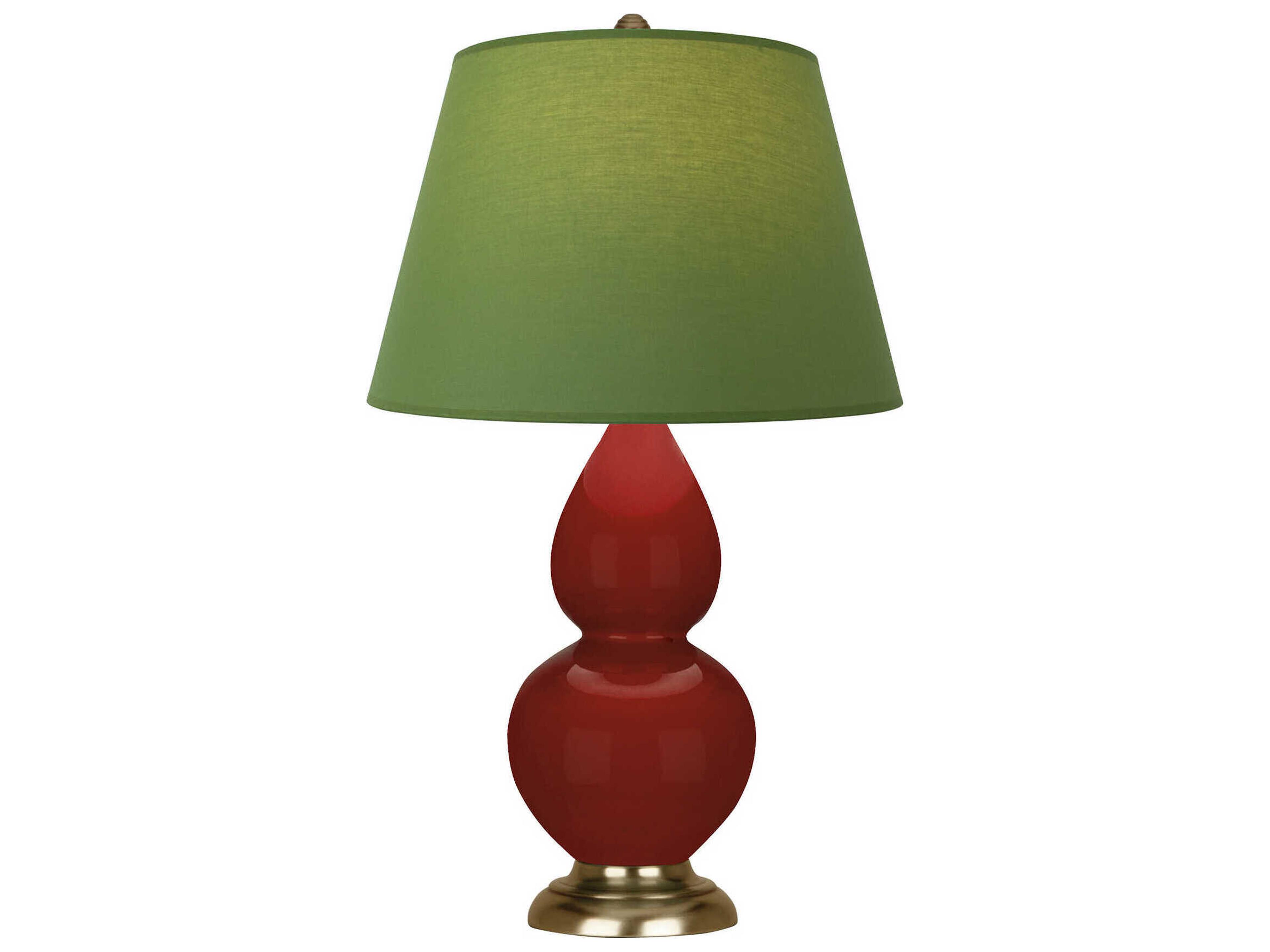 Robert Abbey Small Double Gourd Oxblood Glazed Red Table Lamp