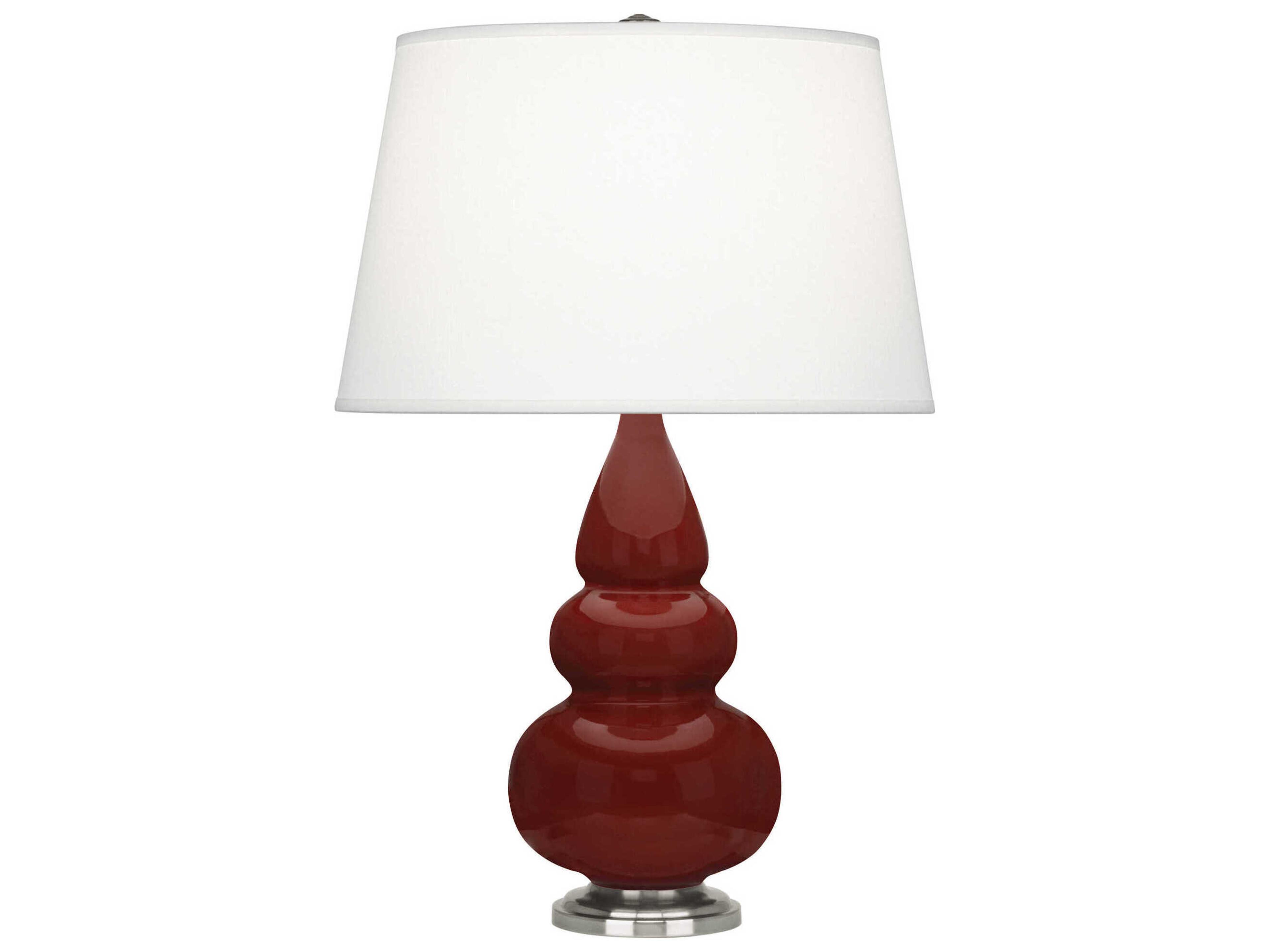 Robert Abbey Small Triple Gourd Oxblood Glazed Red Table Lamp