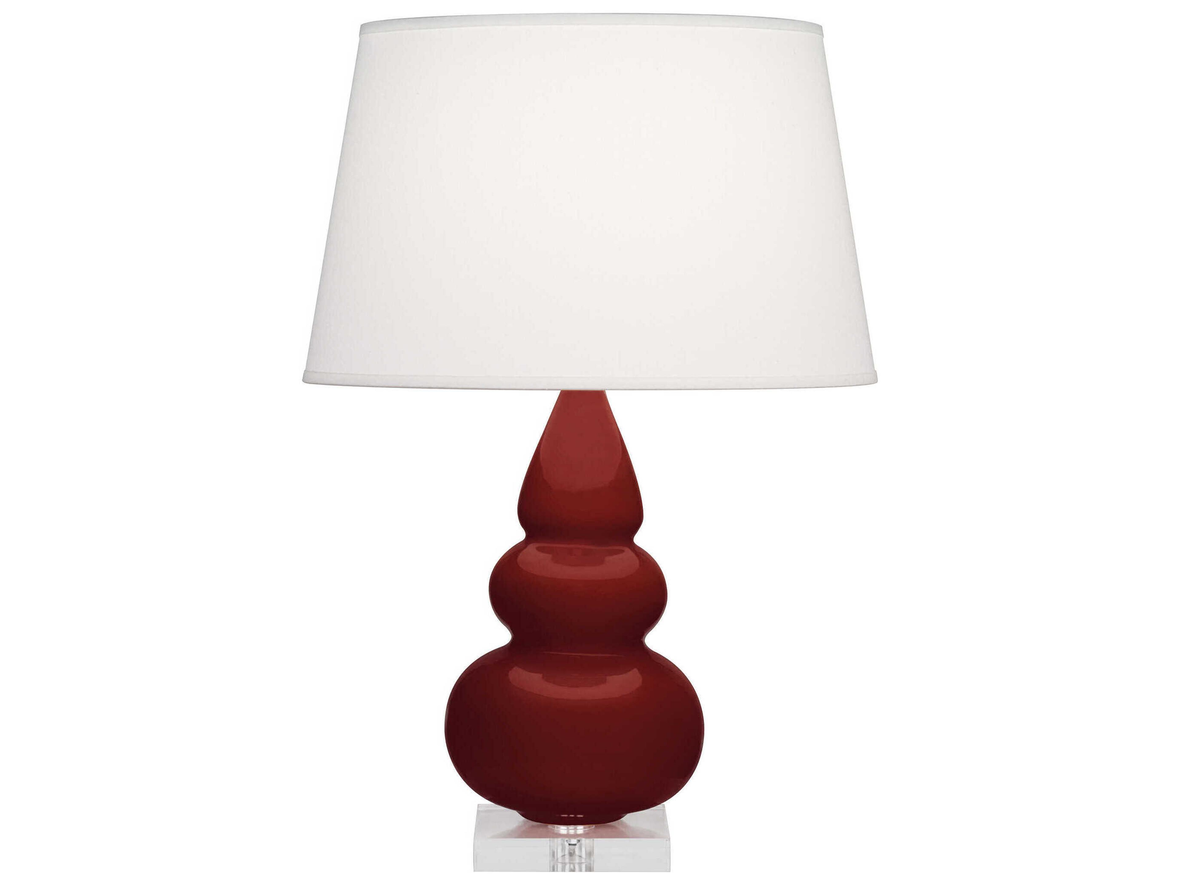 Robert Abbey Small Triple Gourd Oxblood Glazed Red Table Lamp