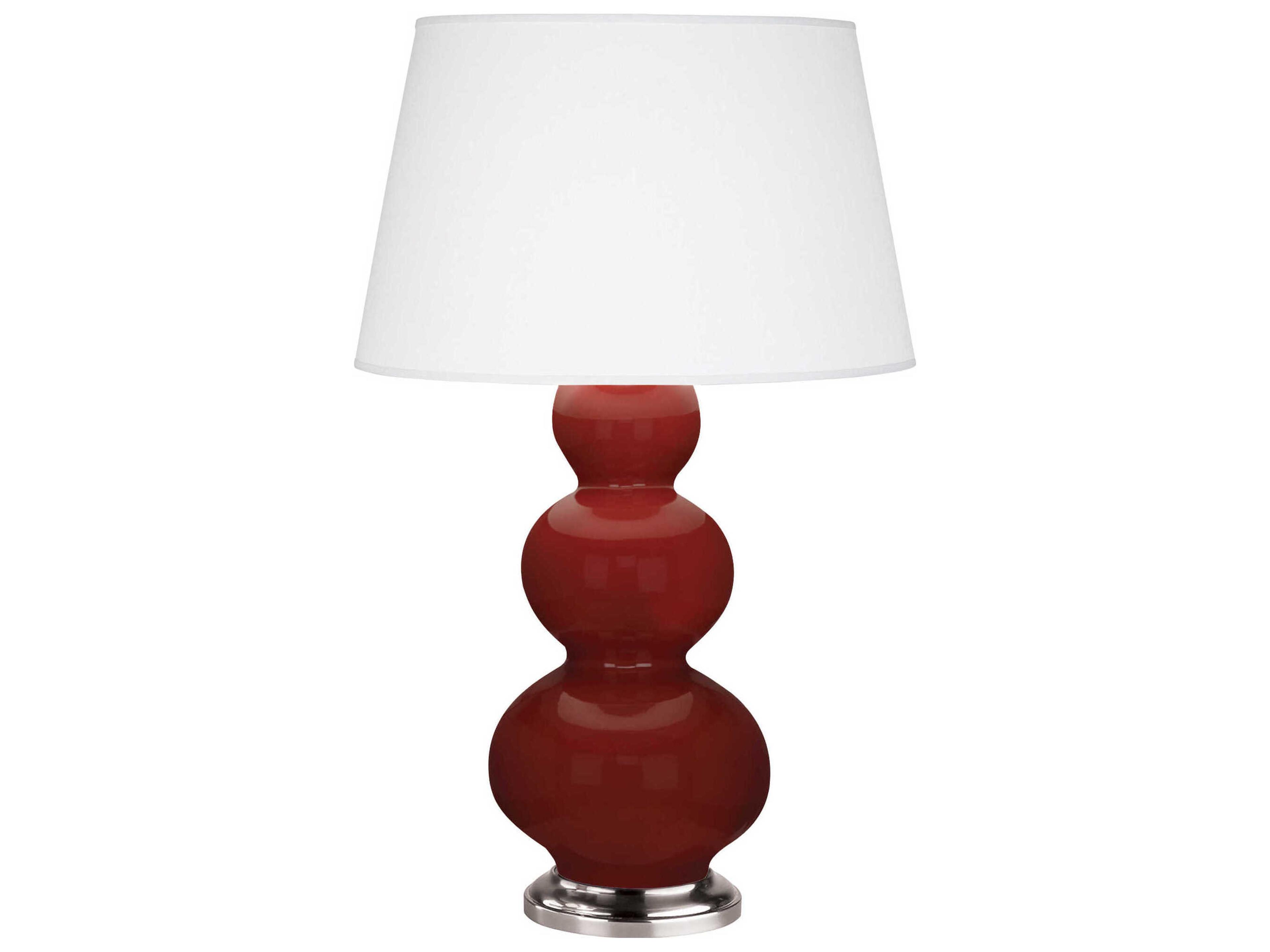 Robert Abbey Triple Gourd Oxblood Glazed Red Buffet Lamp
