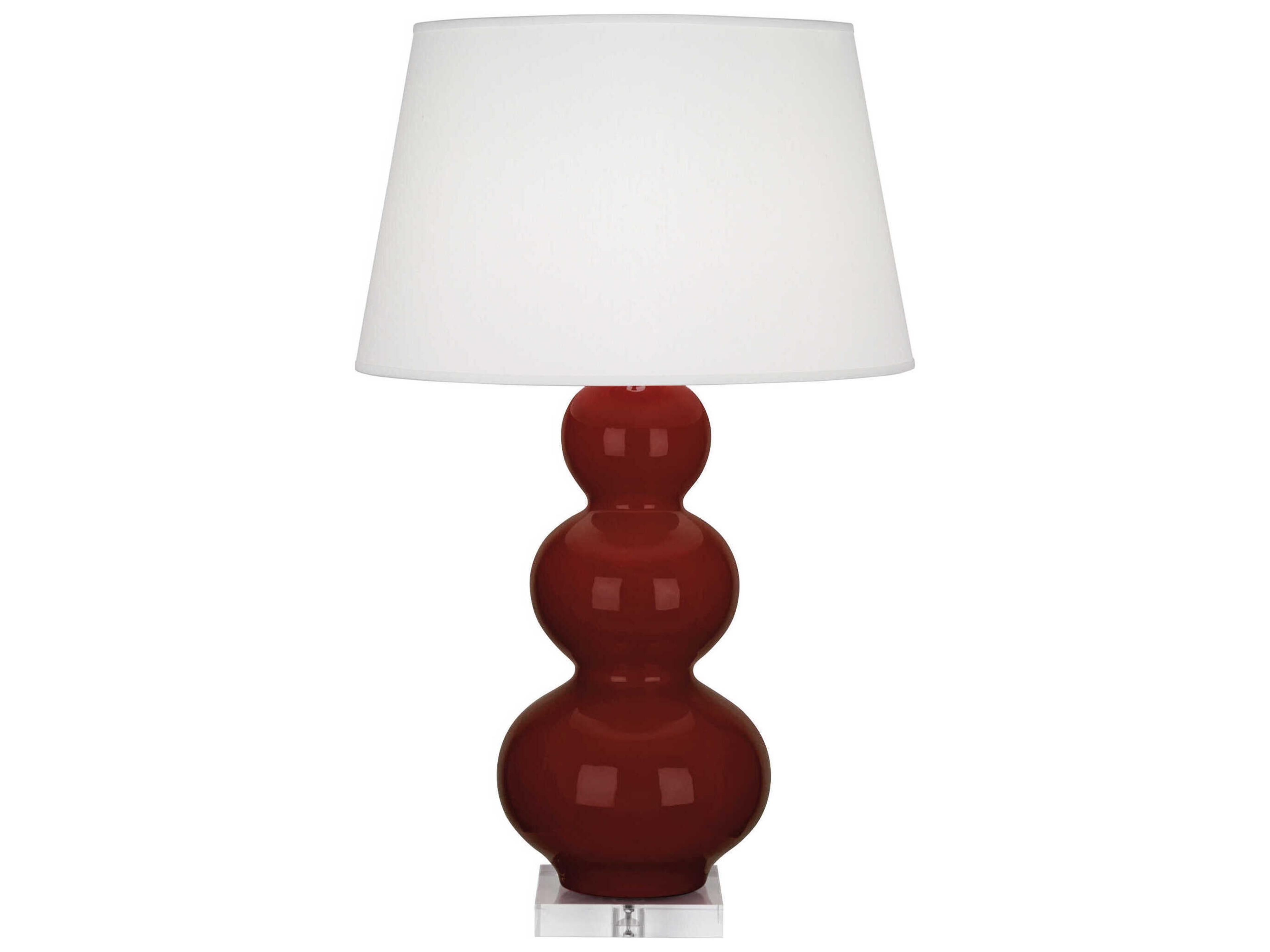 Robert Abbey Triple Gourd Oxblood Glazed Red Buffet Lamp