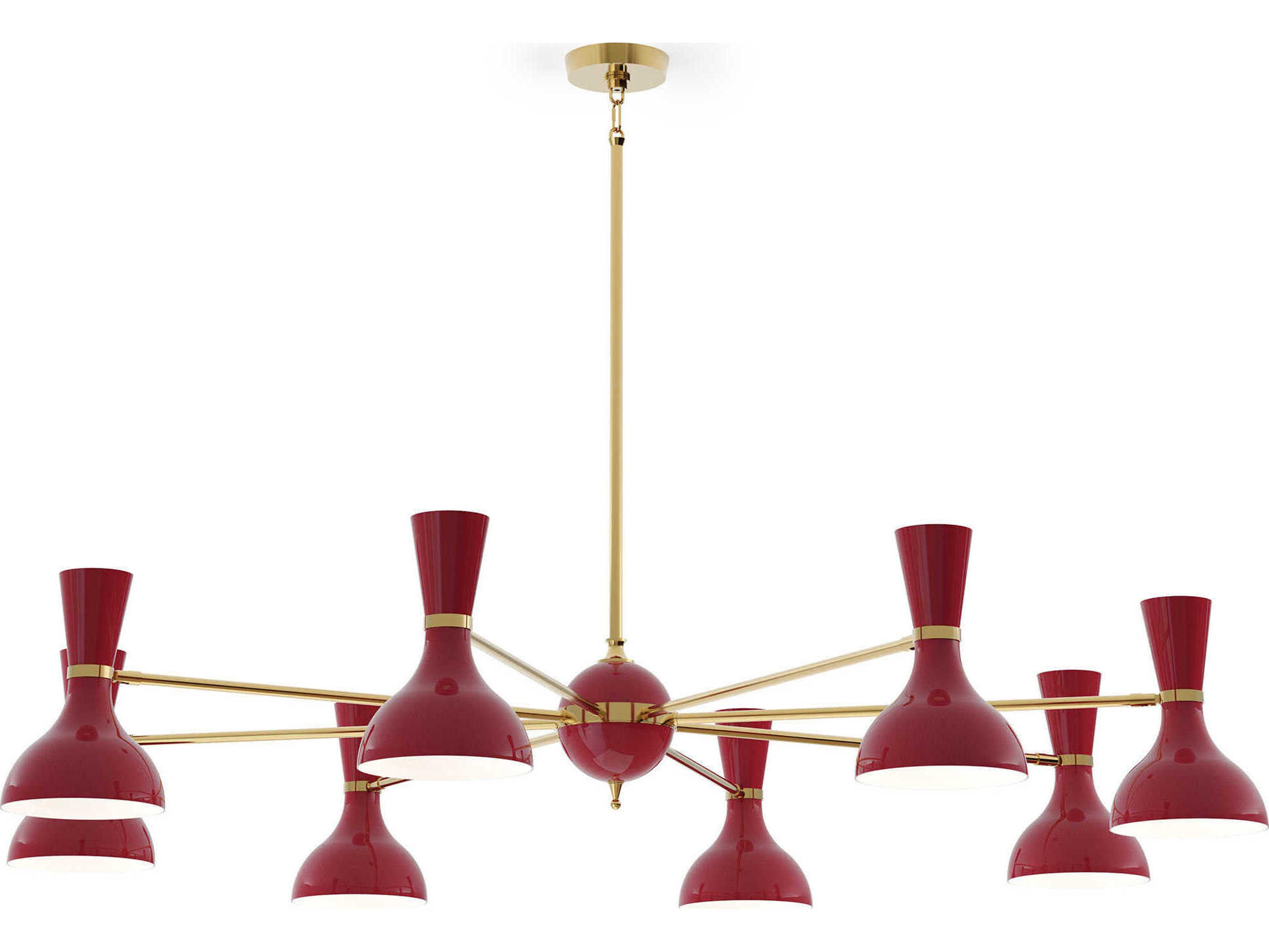 Clare 8-Light Oxblood Red Chandelier