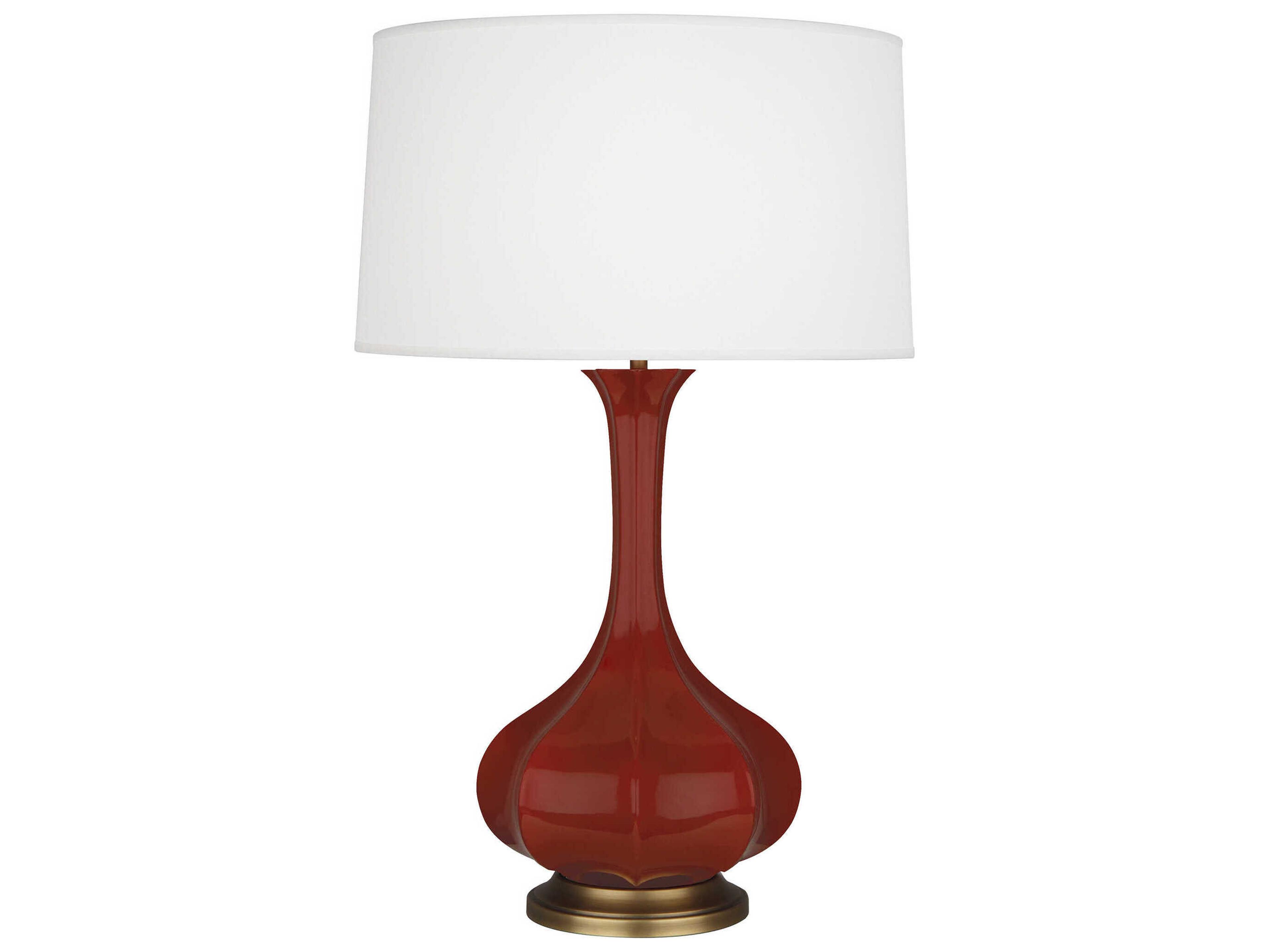 Pike Oxblood Glazed Aged Brass Red Buffet Lamp