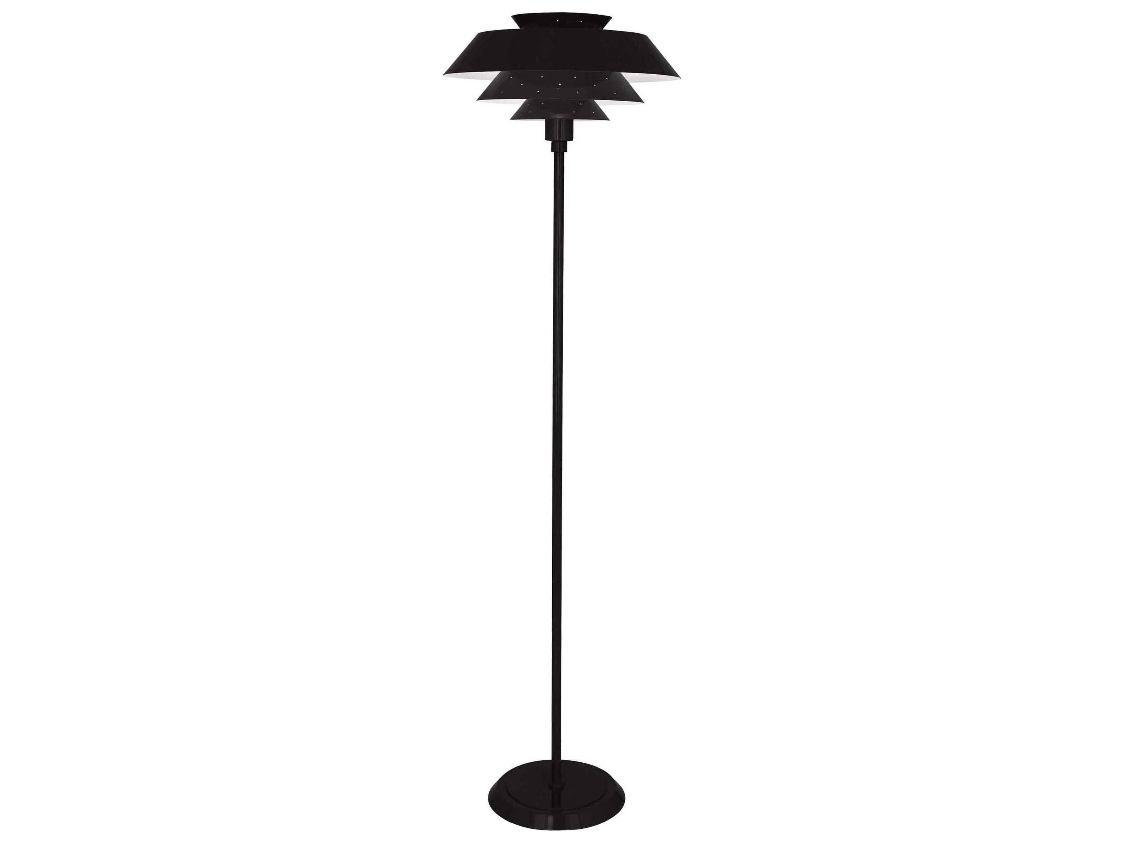Pierce Piano Black Gloss Floor Lamp