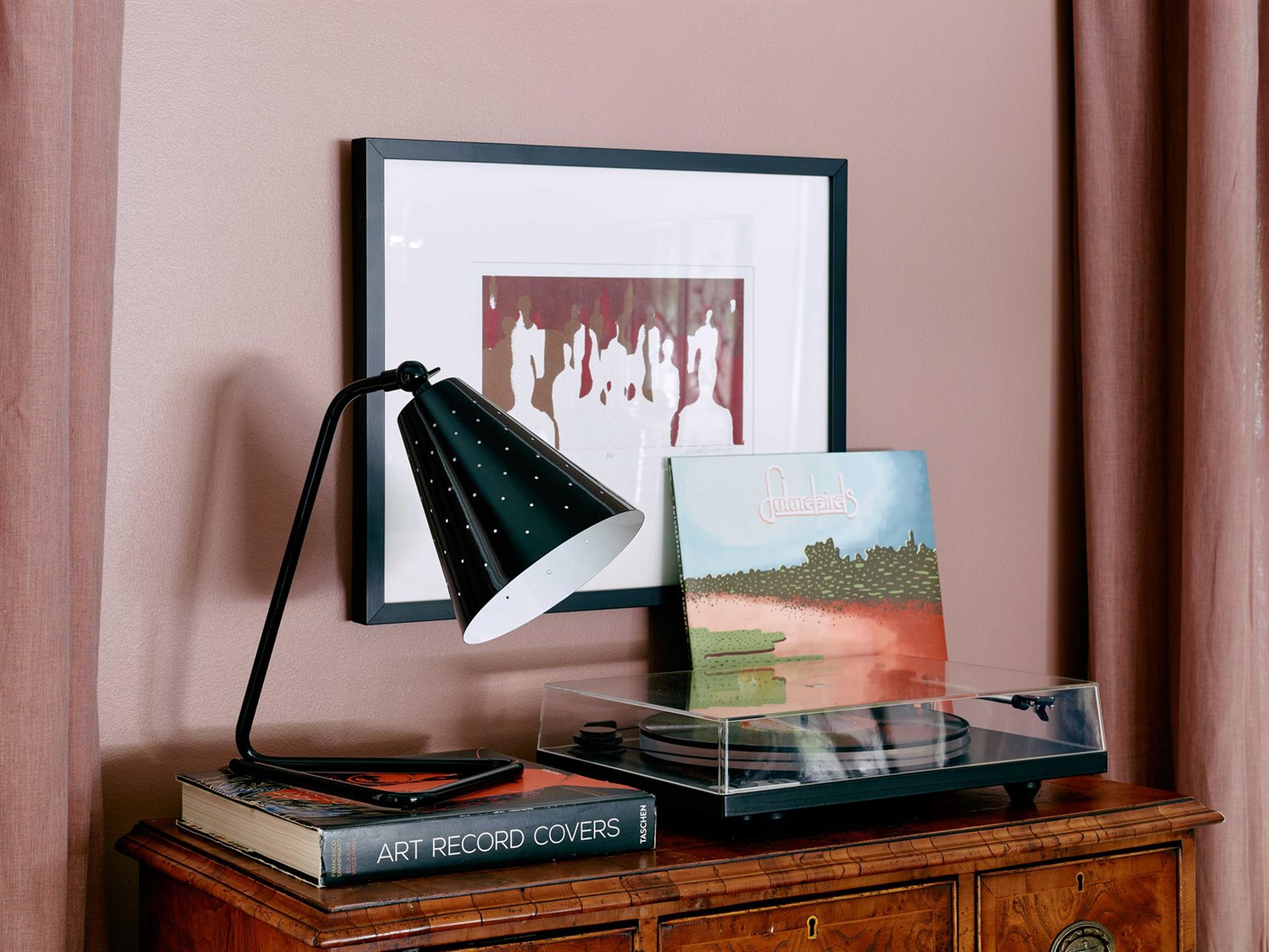 Robert Abbey Pierce Piano Black Gloss Table Lamp