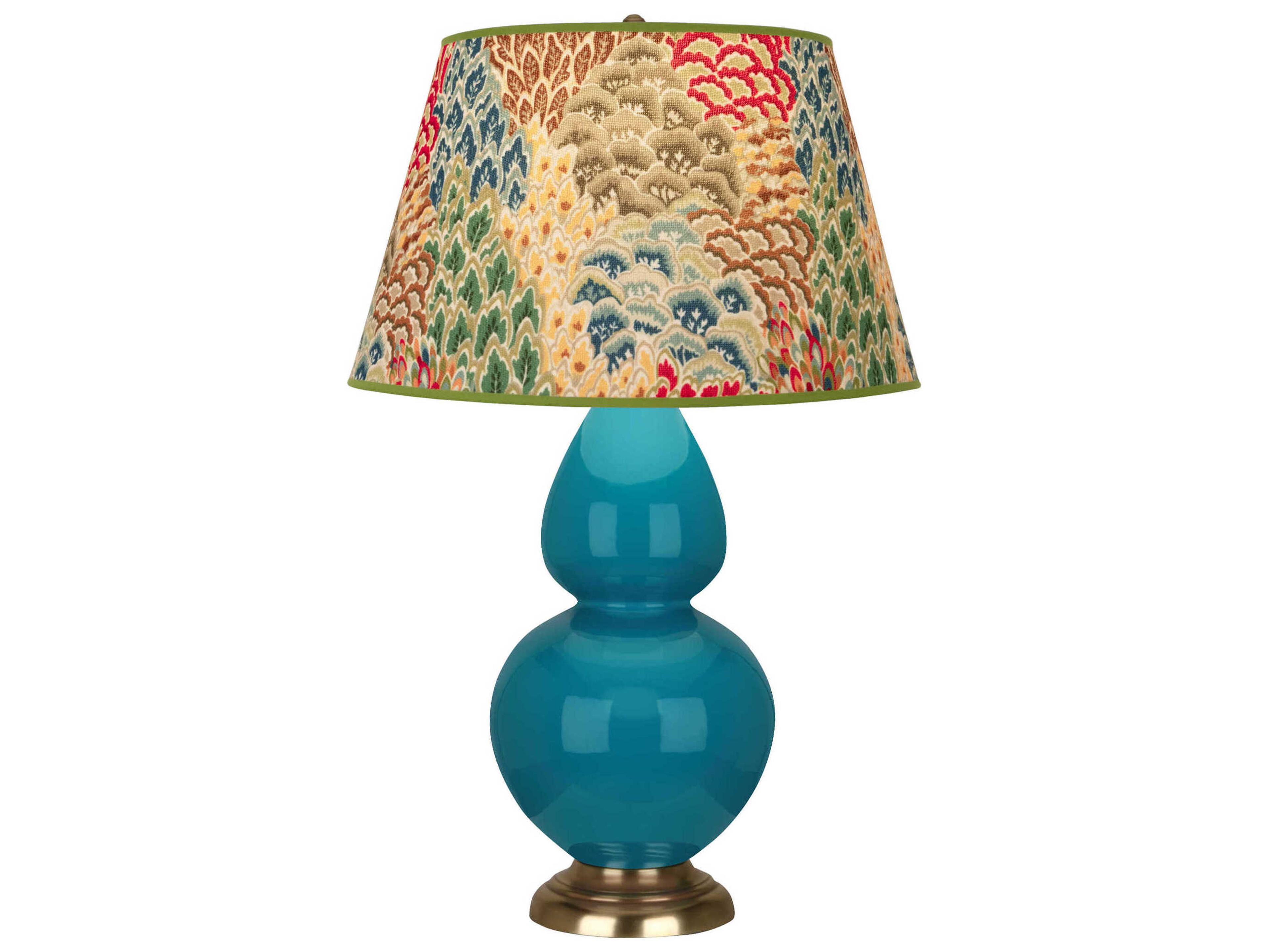 Robert Abbey Double Gourd Peacock Glazed Blue Buffet Lamp