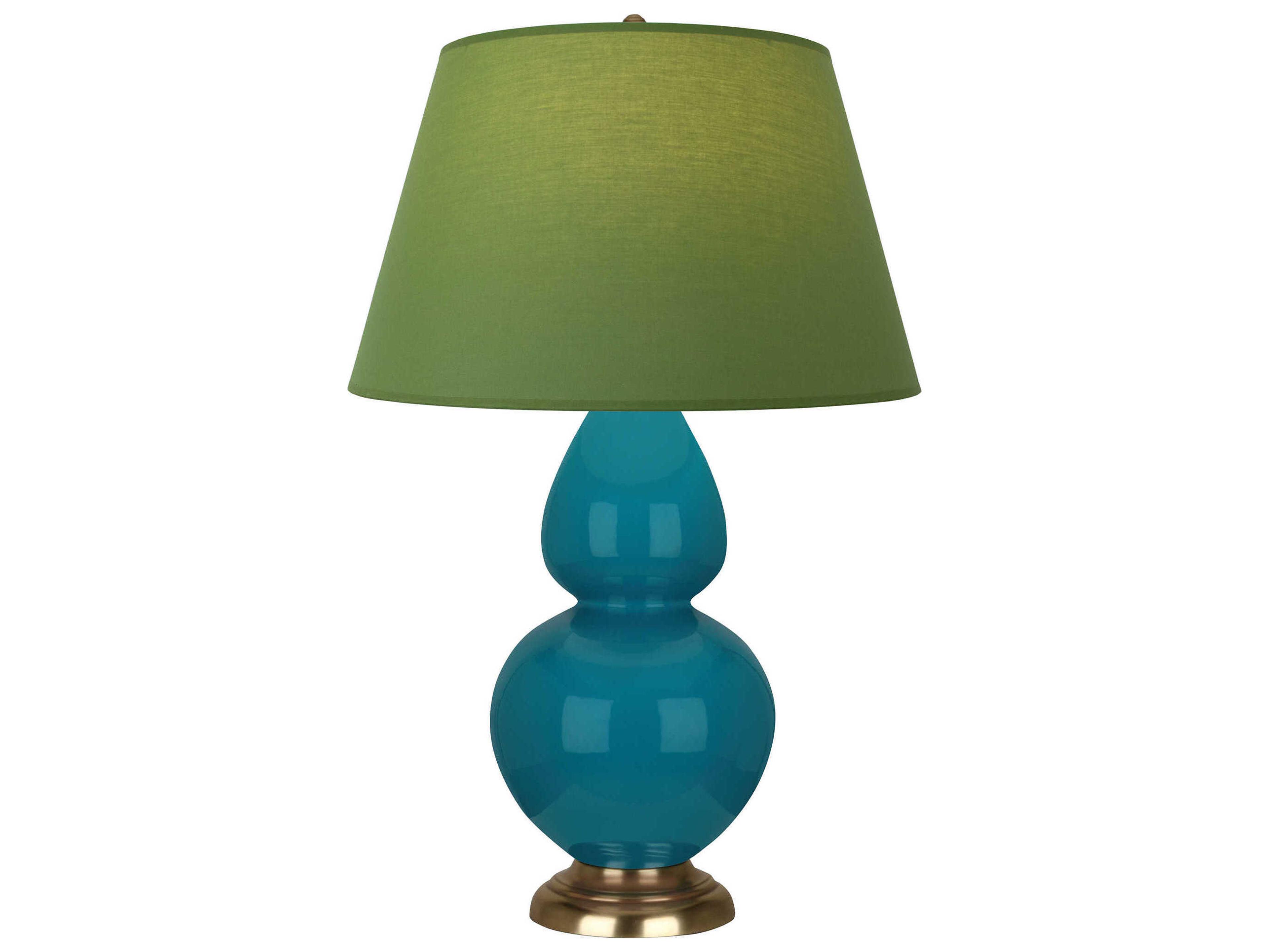Robert Abbey Double Gourd Peacock Glazed Blue Buffet Lamp