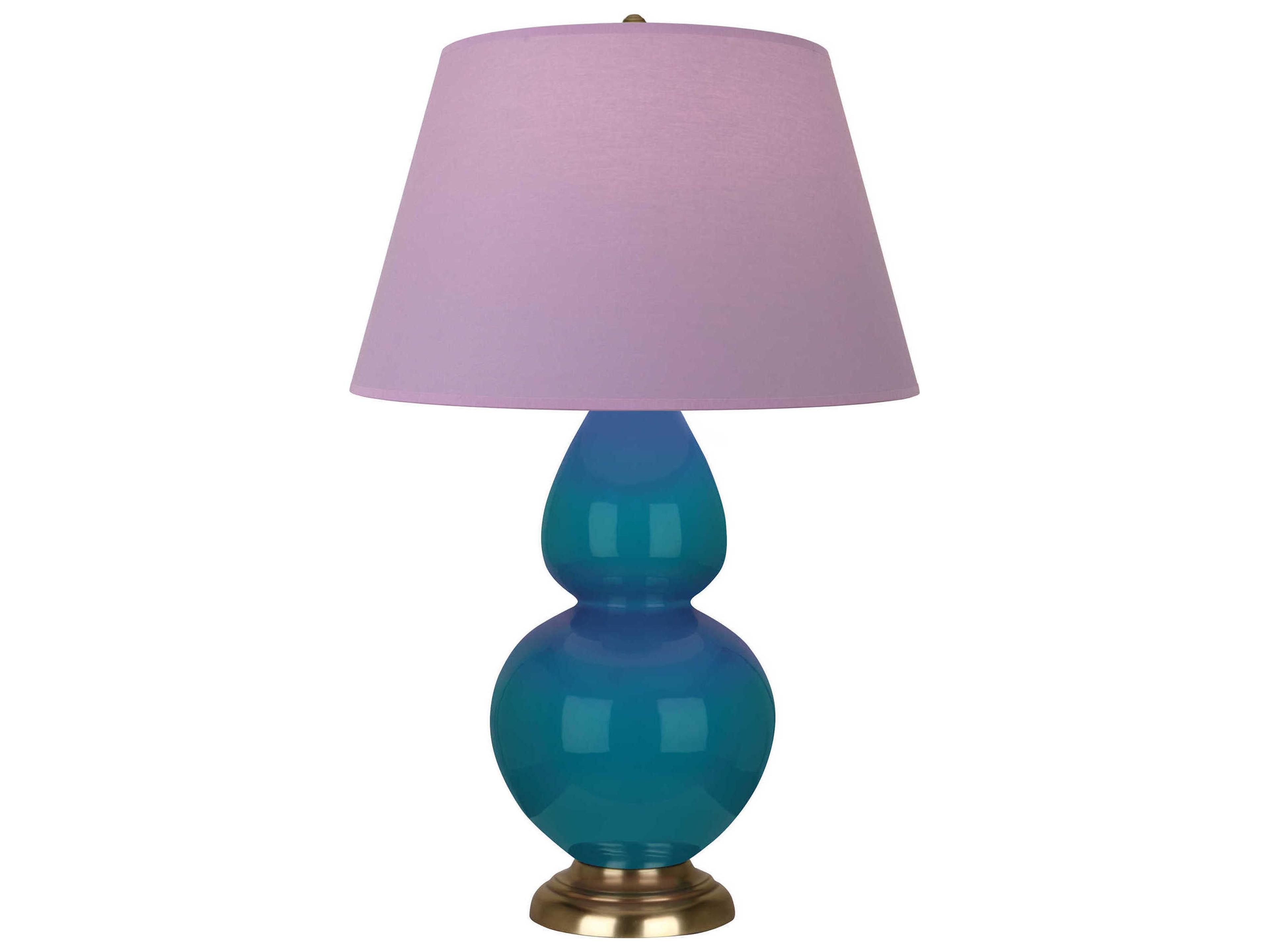 Robert Abbey Double Gourd Peacock Glazed Blue Buffet Lamp