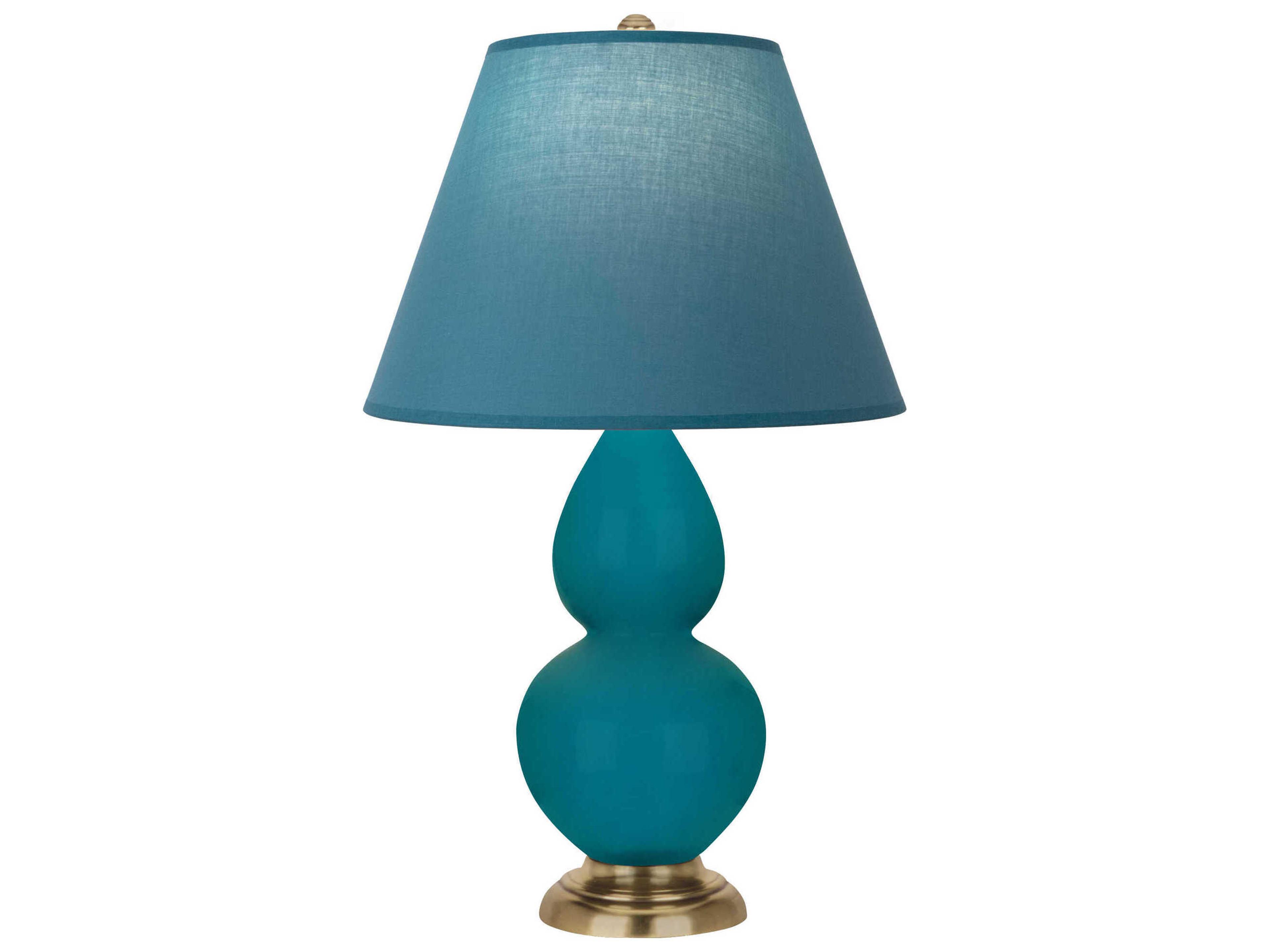 Small Double Gourd Peacock Glazed Blue Table Lamp