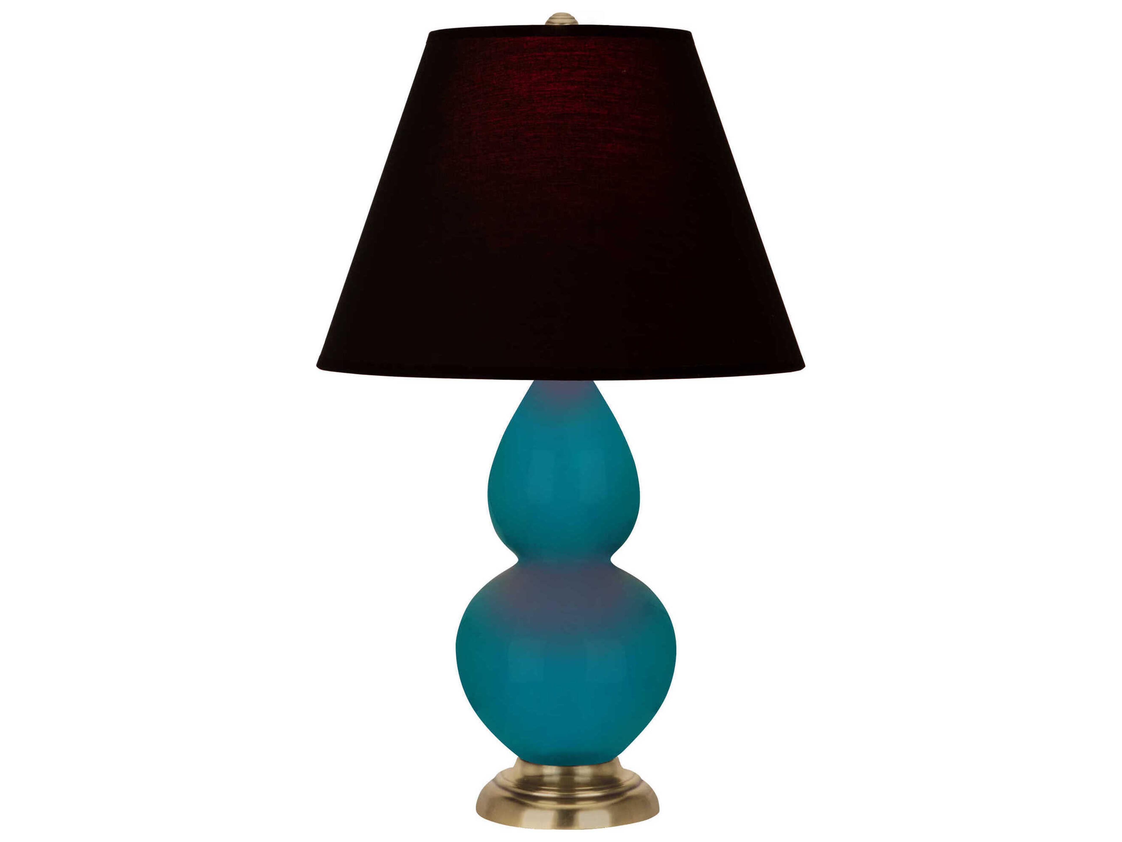 Robert Abbey Small Double Gourd Peacock Glazed Blue Table Lamp