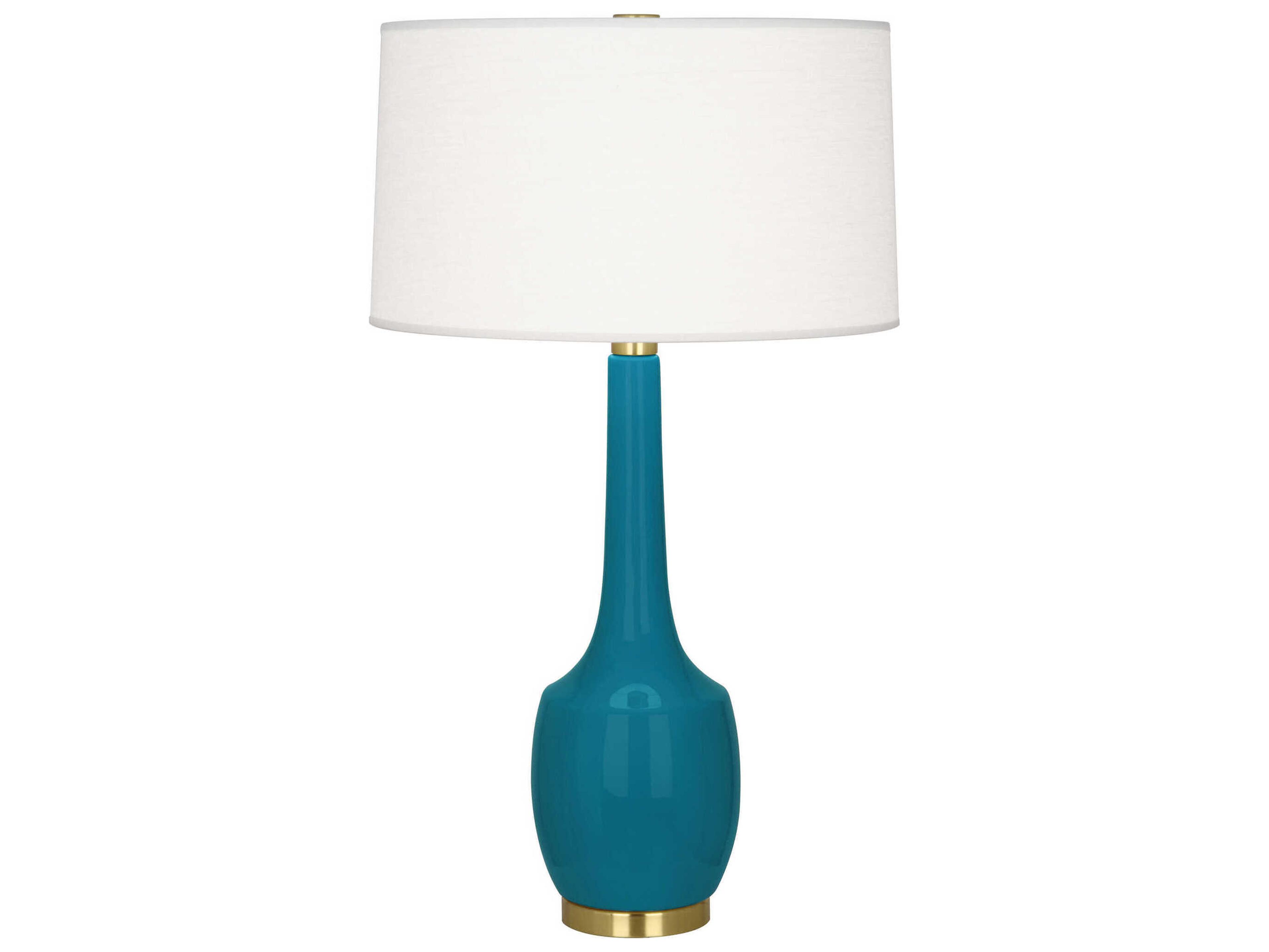 Delilah Peacock Glazed Blue Buffet Lamp