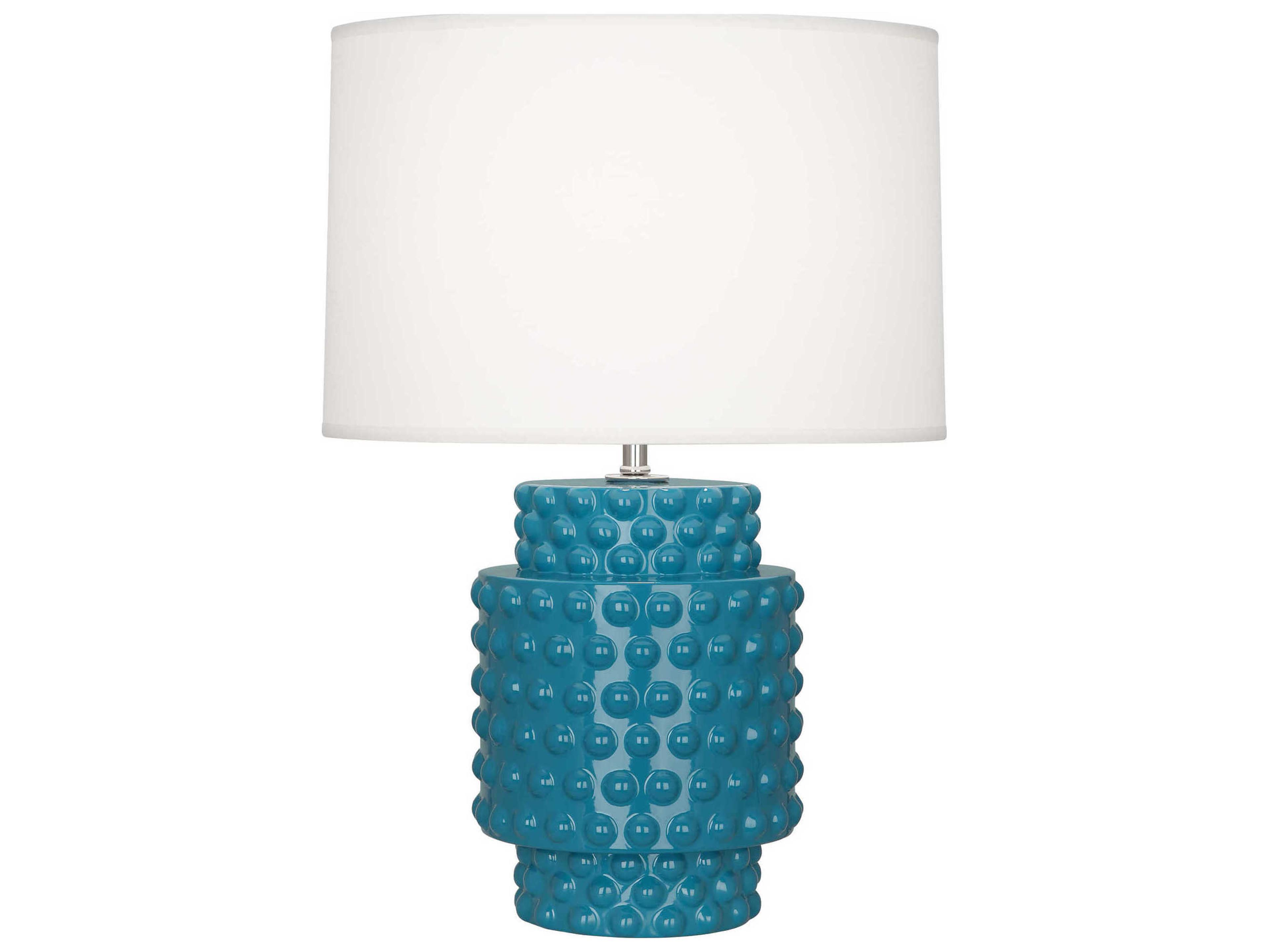 Dolly Peacock Glazed Textured Blue Table Lamp