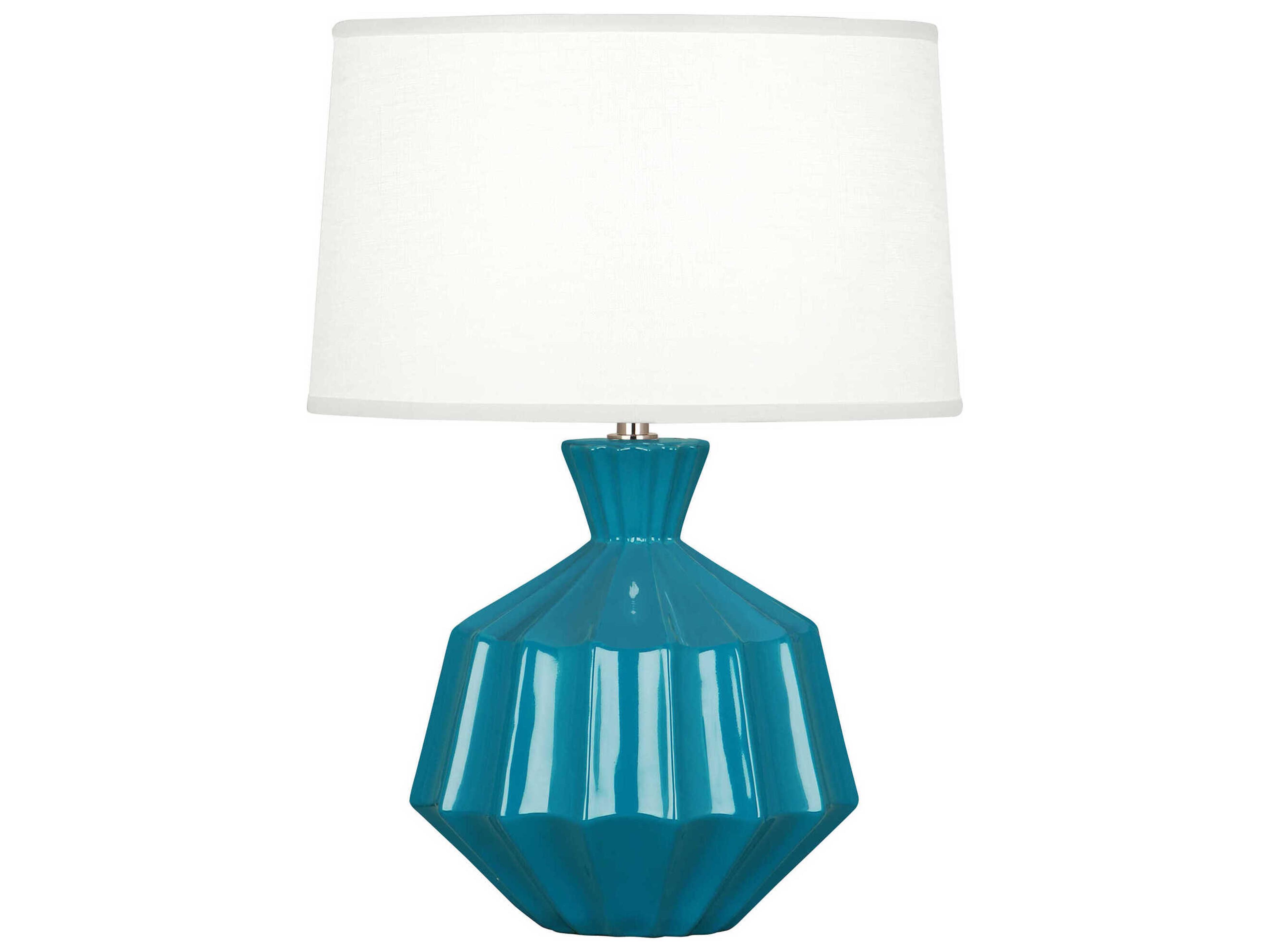 Orion Peacock Glazed Blue Table Lamp