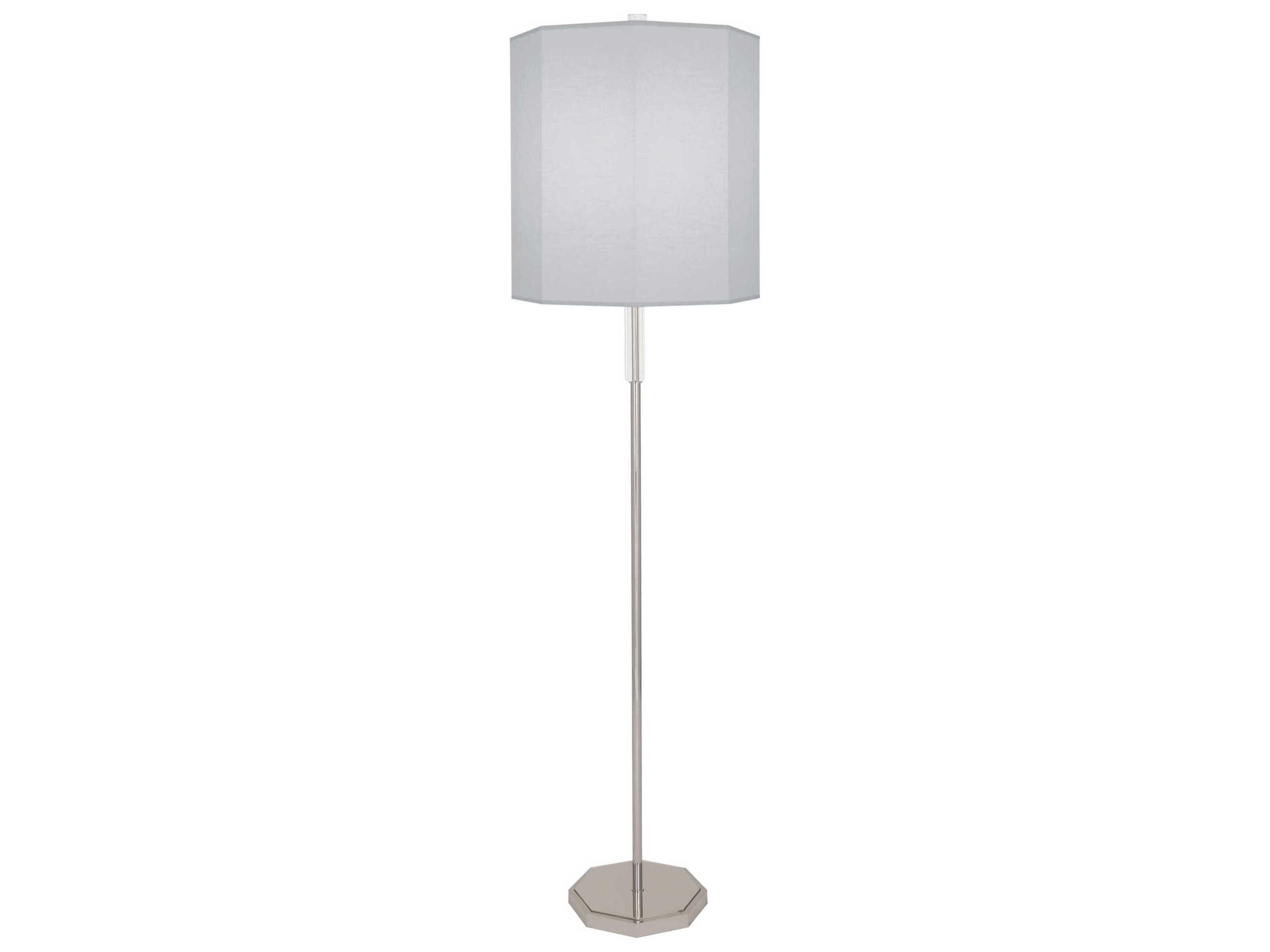 Kate Polished Nickel Clear Crystal Floor Lamp