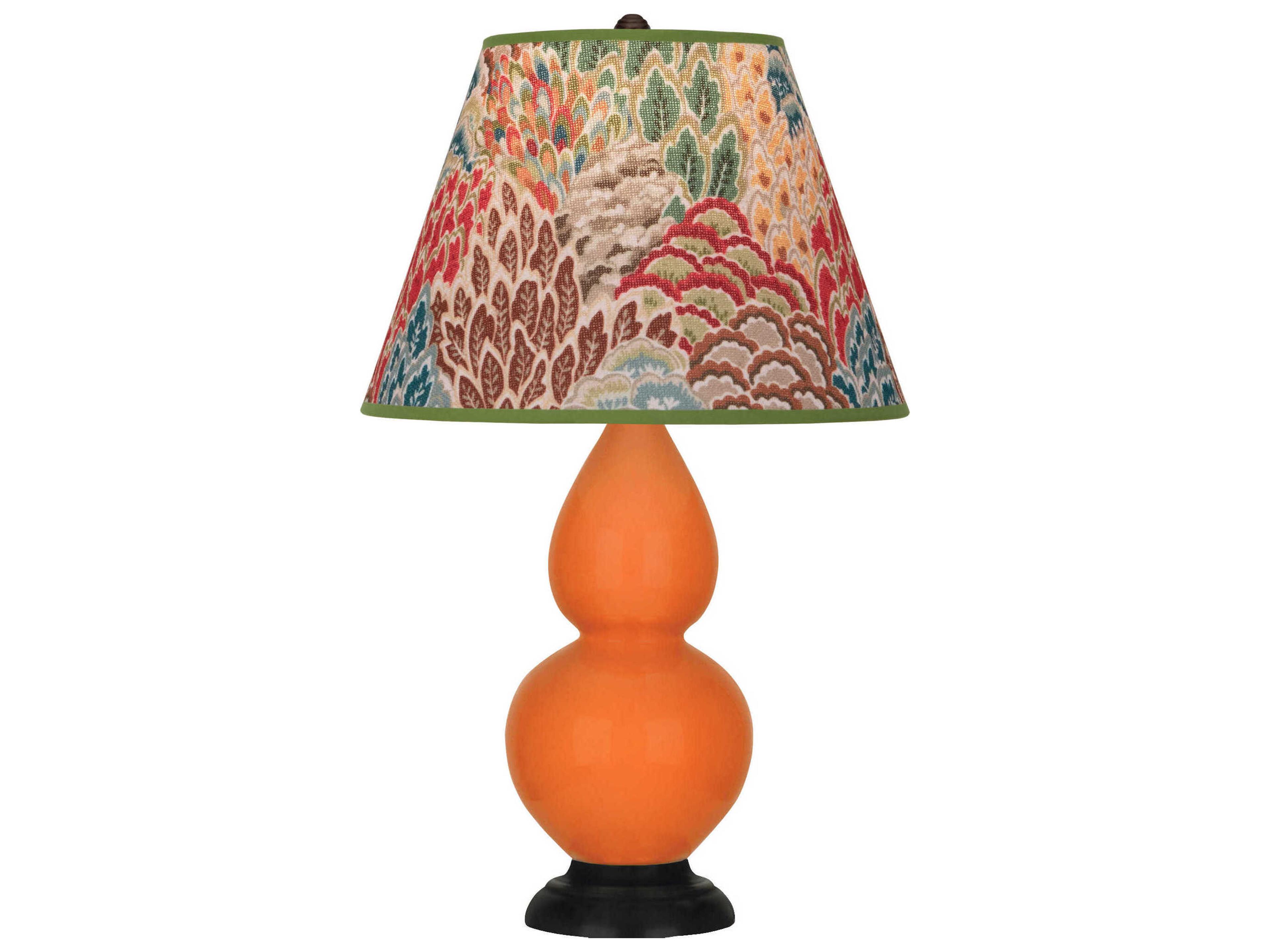Robert Abbey Small Double Gourd Pumpkin Glazed Orange Table Lamp