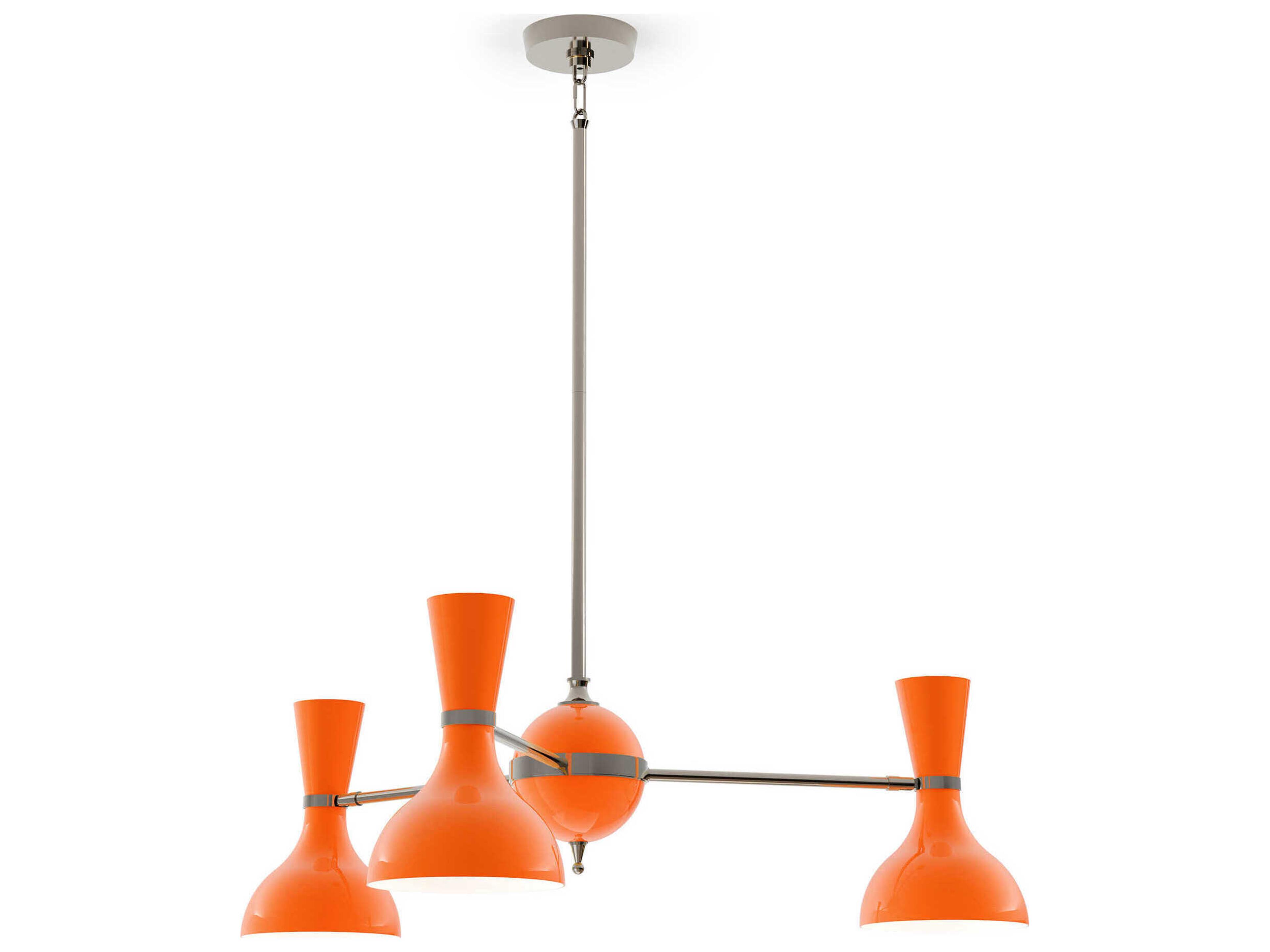 Robert Abbey Clare 3-Light Pumpkin Orange Chandelier