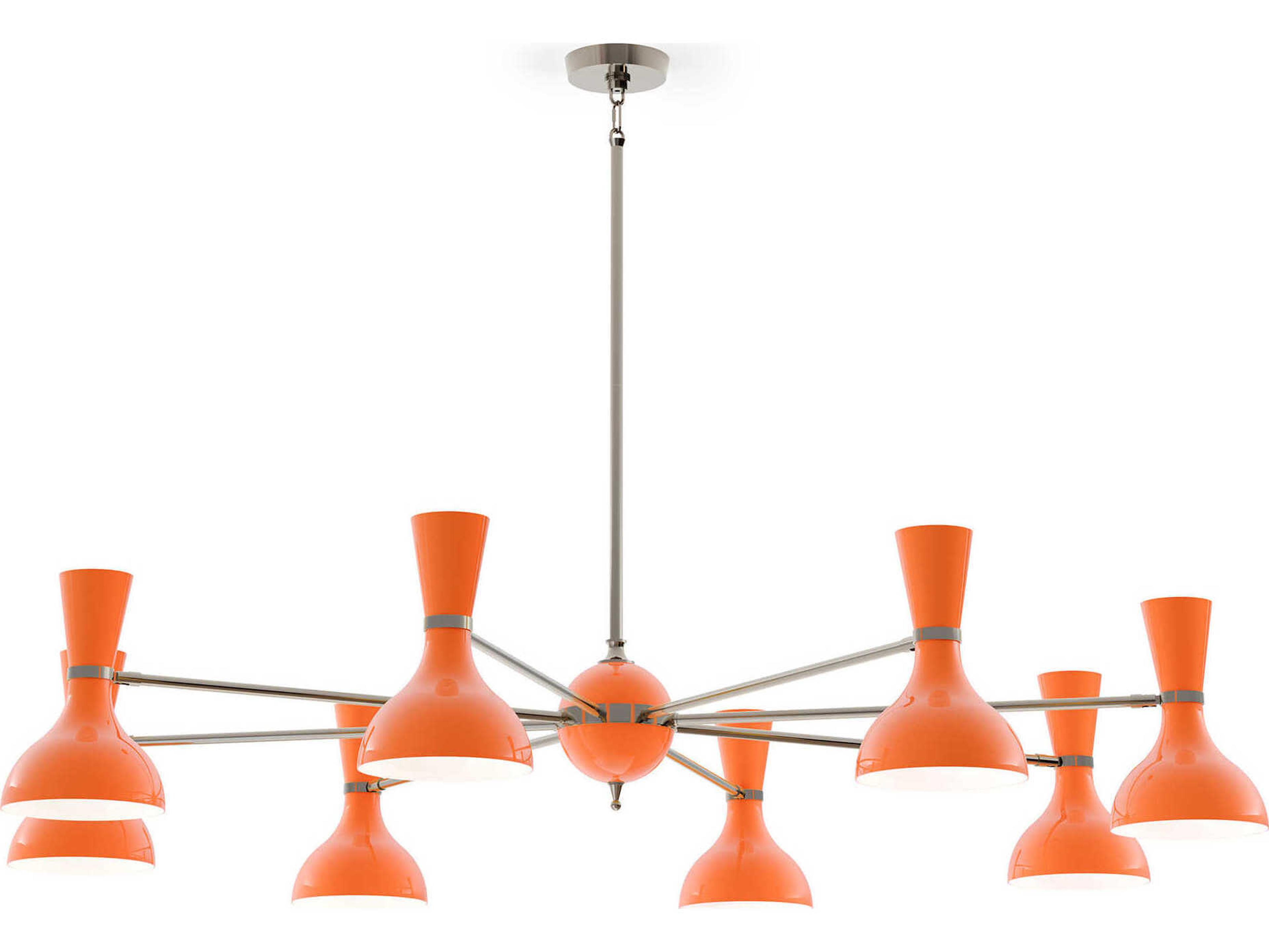 Robert Abbey Clare 8-Light Pumpkin Orange Chandelier