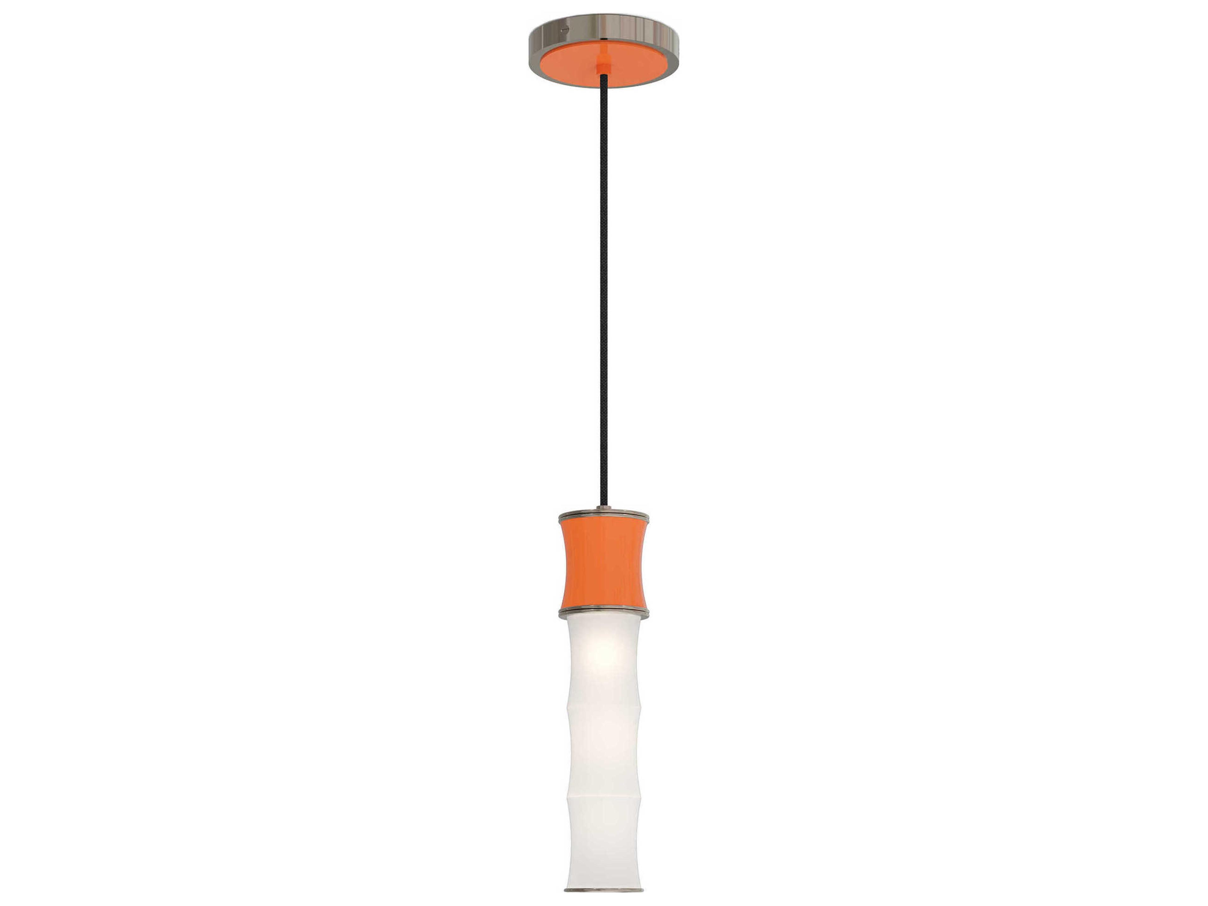 Robert Abbey Kane 1-Light Pumpkin Orange Cylinder Mini Pendant