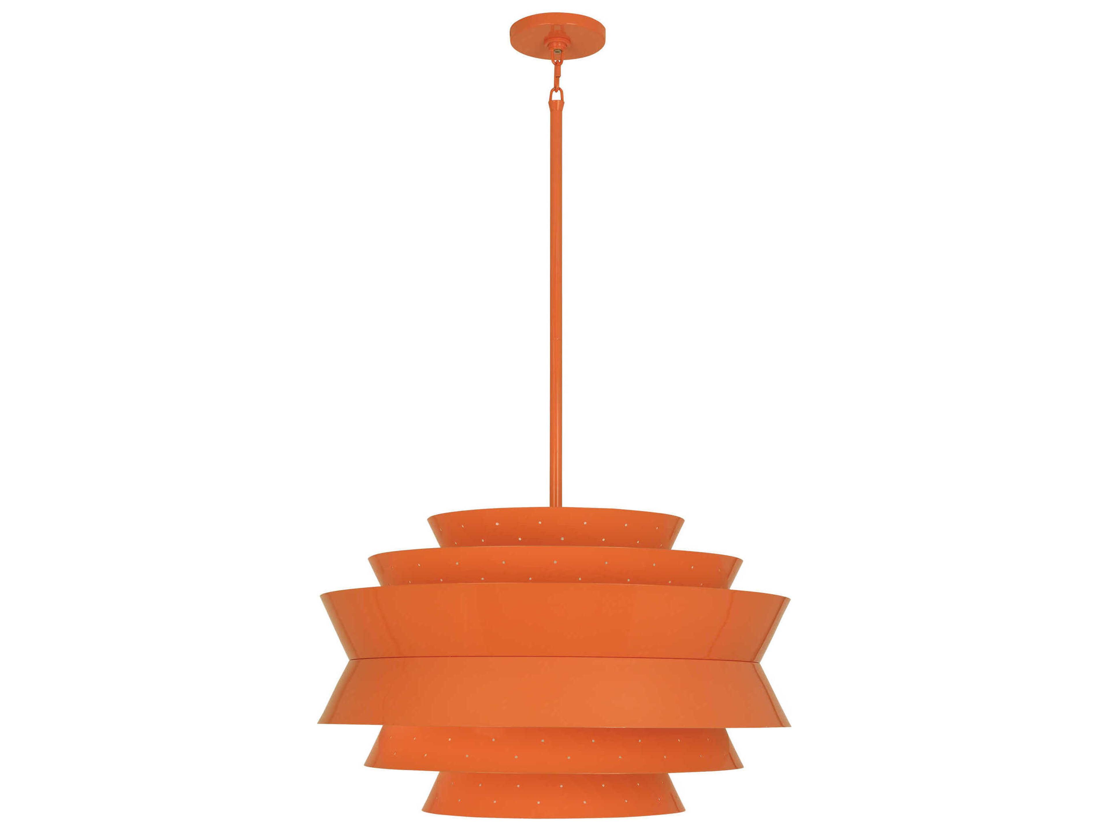 Pierce 3-Light Pumpkin Gloss Powder Coat Orange Tiered Pendant
