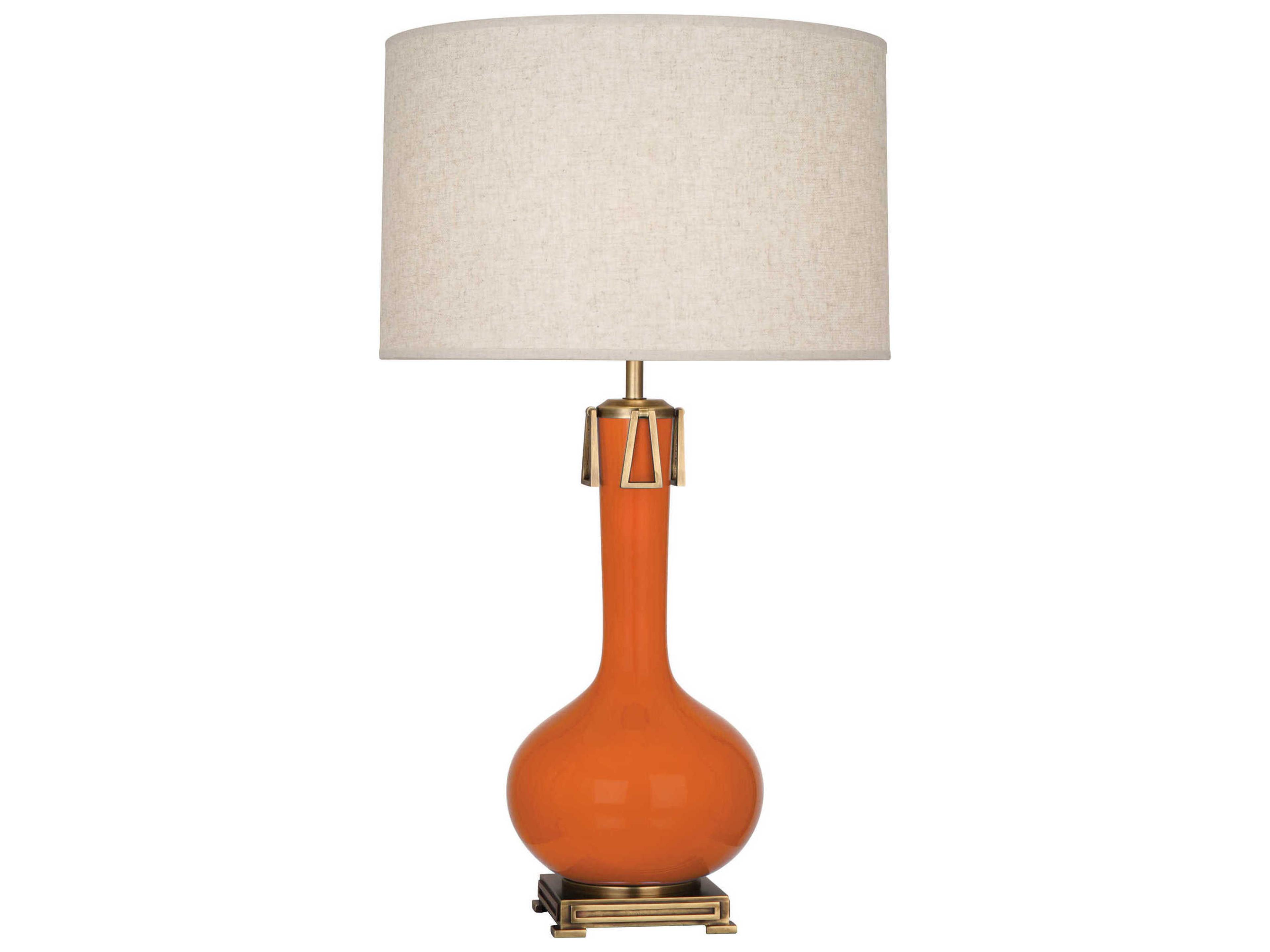 Athena Pumpkin Glazed Aged Brass Buffet Lamp