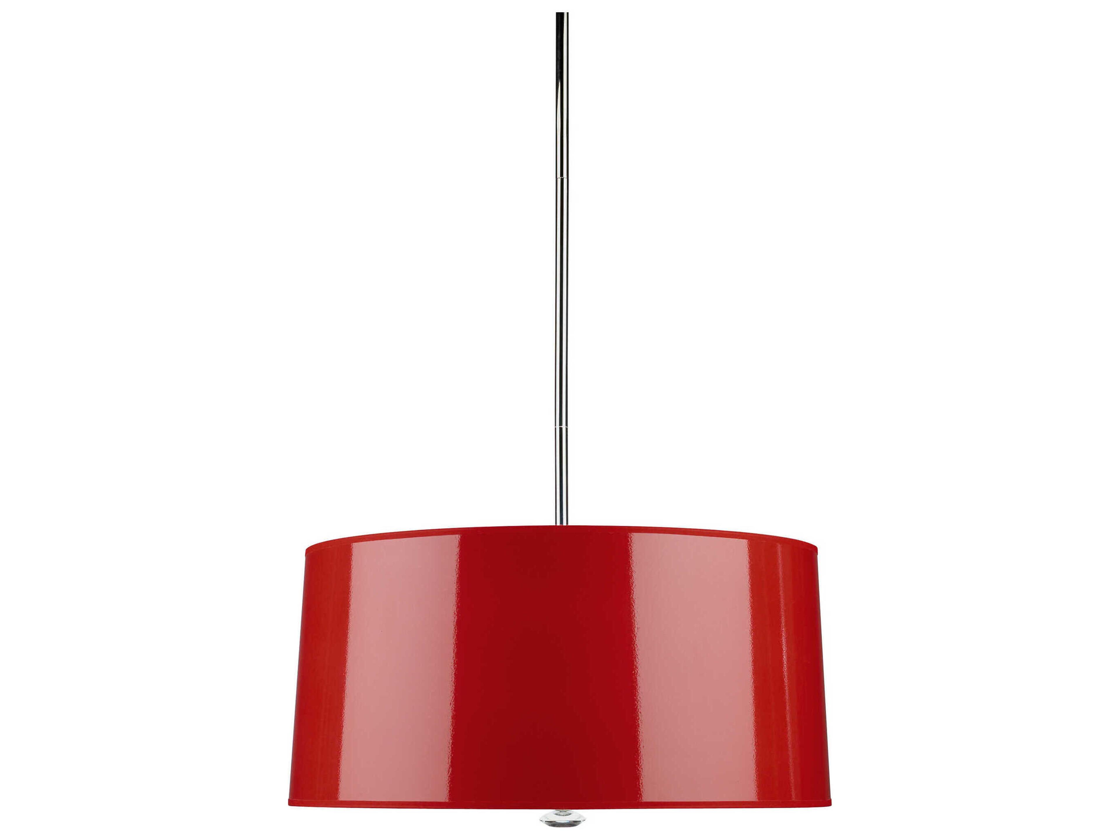 Penelope 3-Light Polished Nickel Red Drum Pendant