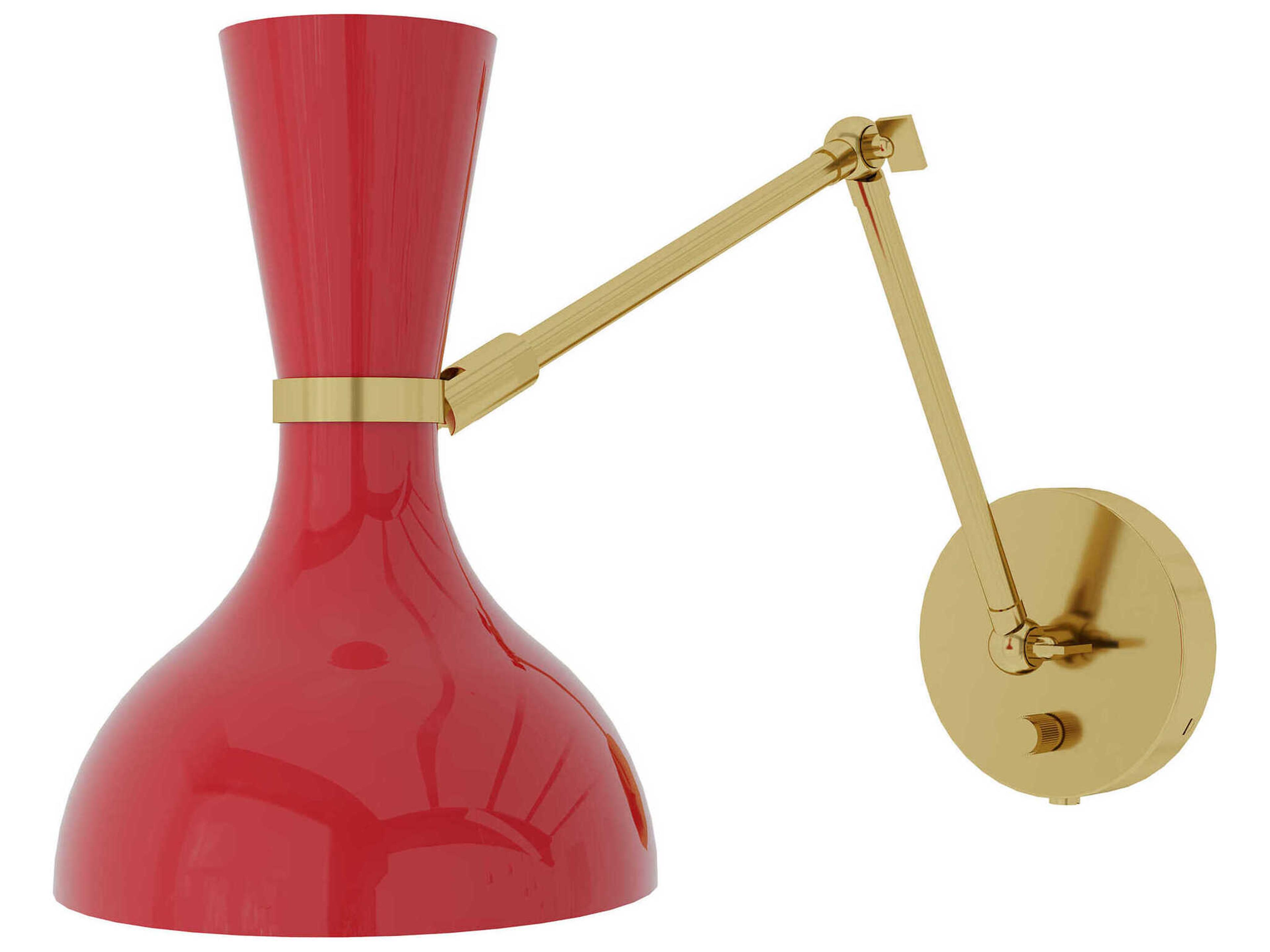 Clare 1-Light Ruby Red Swing Wall Sconce