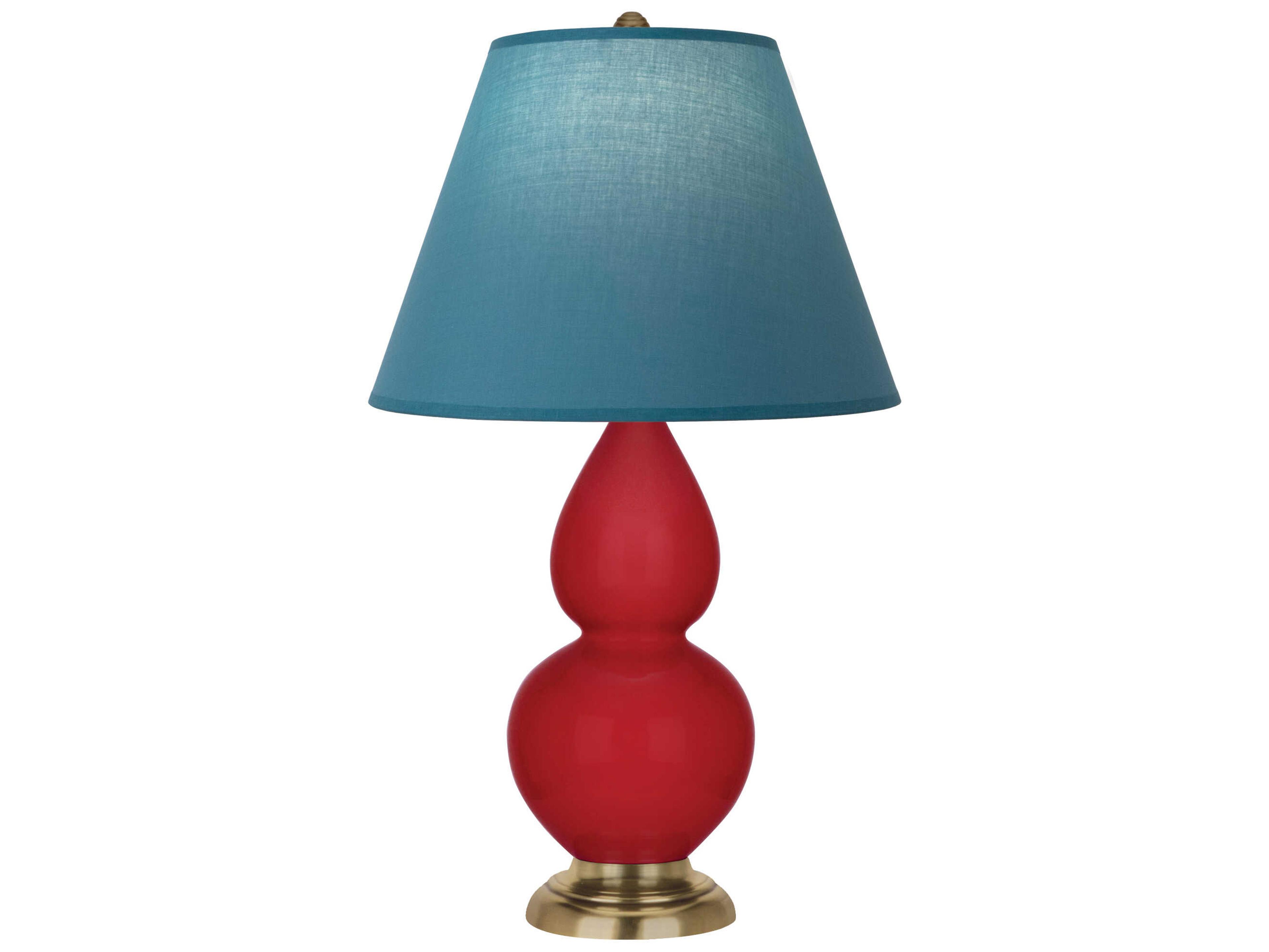 Small Double Gourd Ruby Red Glazed Table Lamp