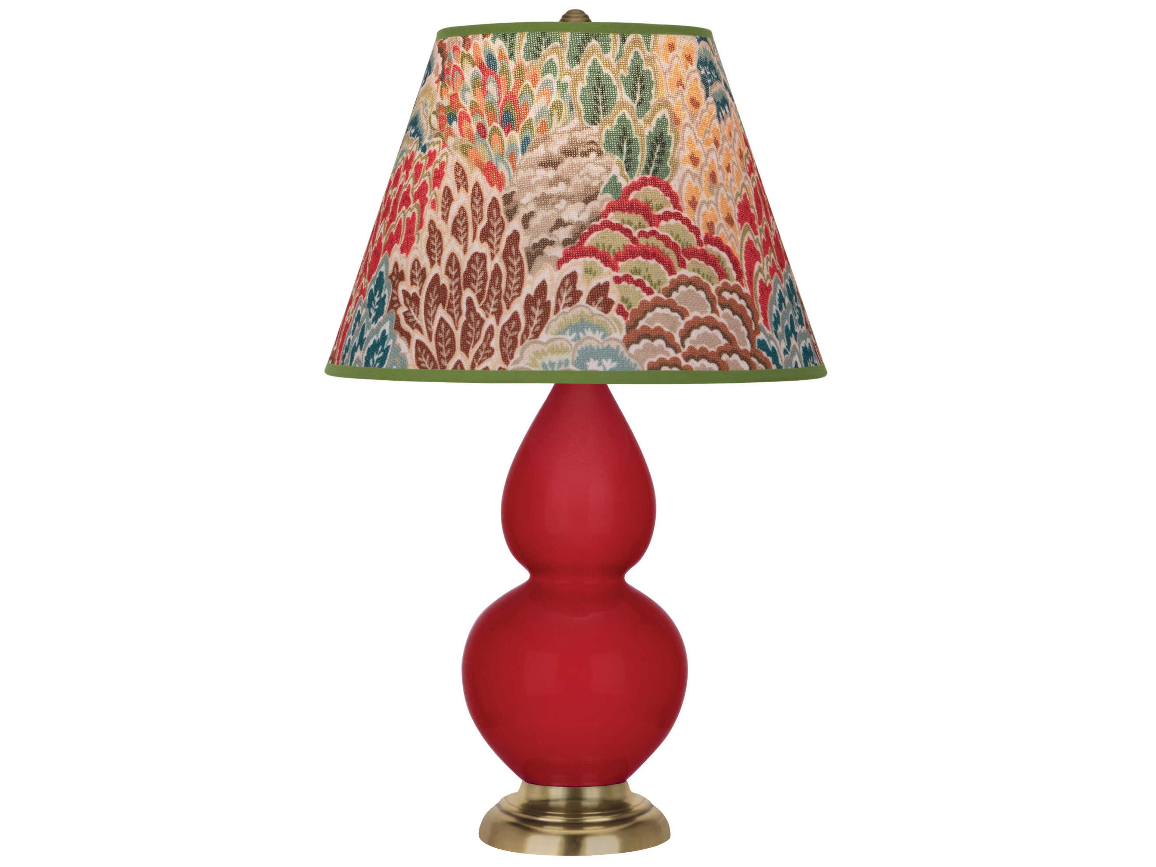 Robert Abbey Small Double Gourd Ruby Red Glazed Table Lamp