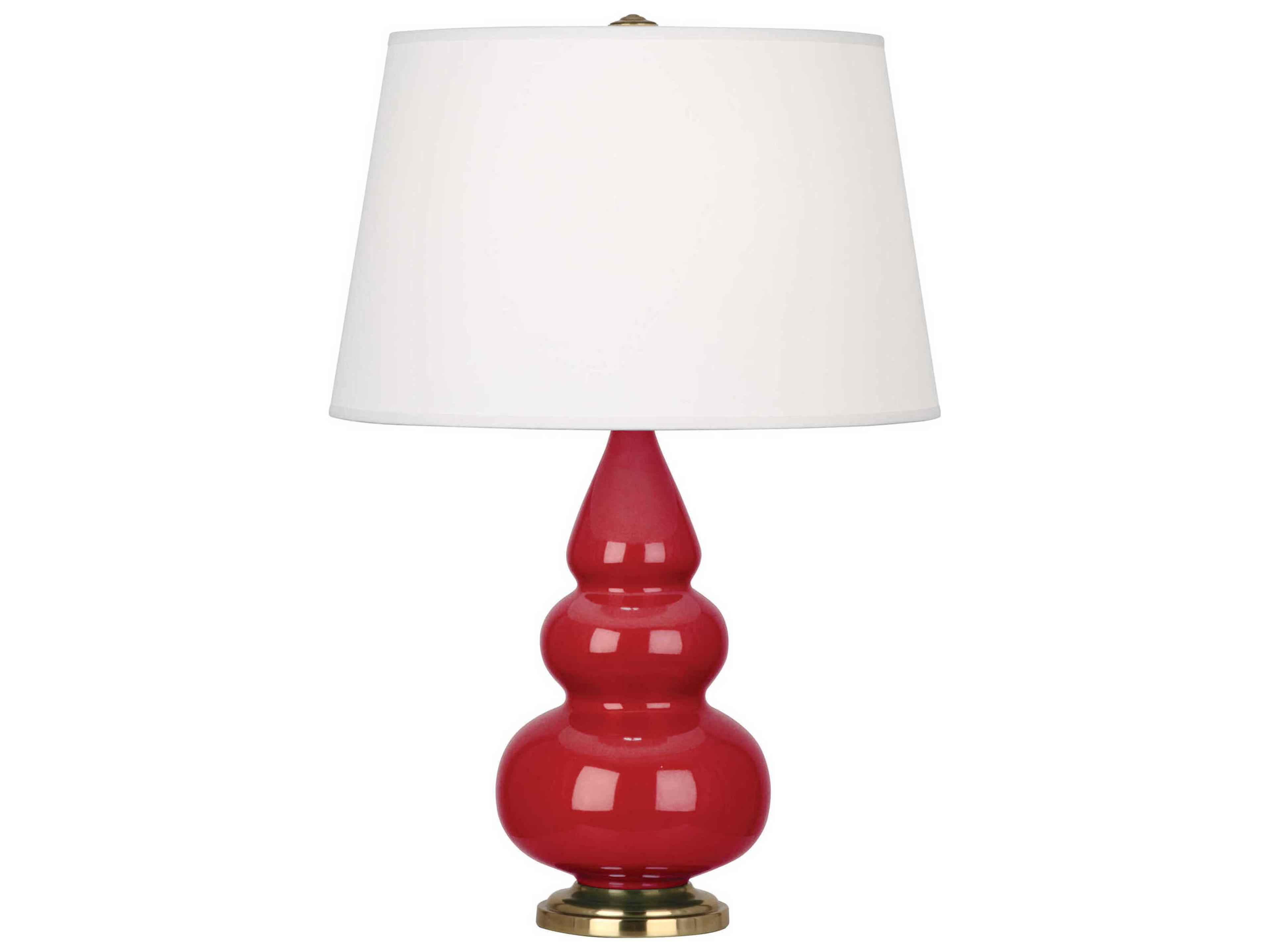 Small Triple Gourd Ruby Red Glazed Table Lamp