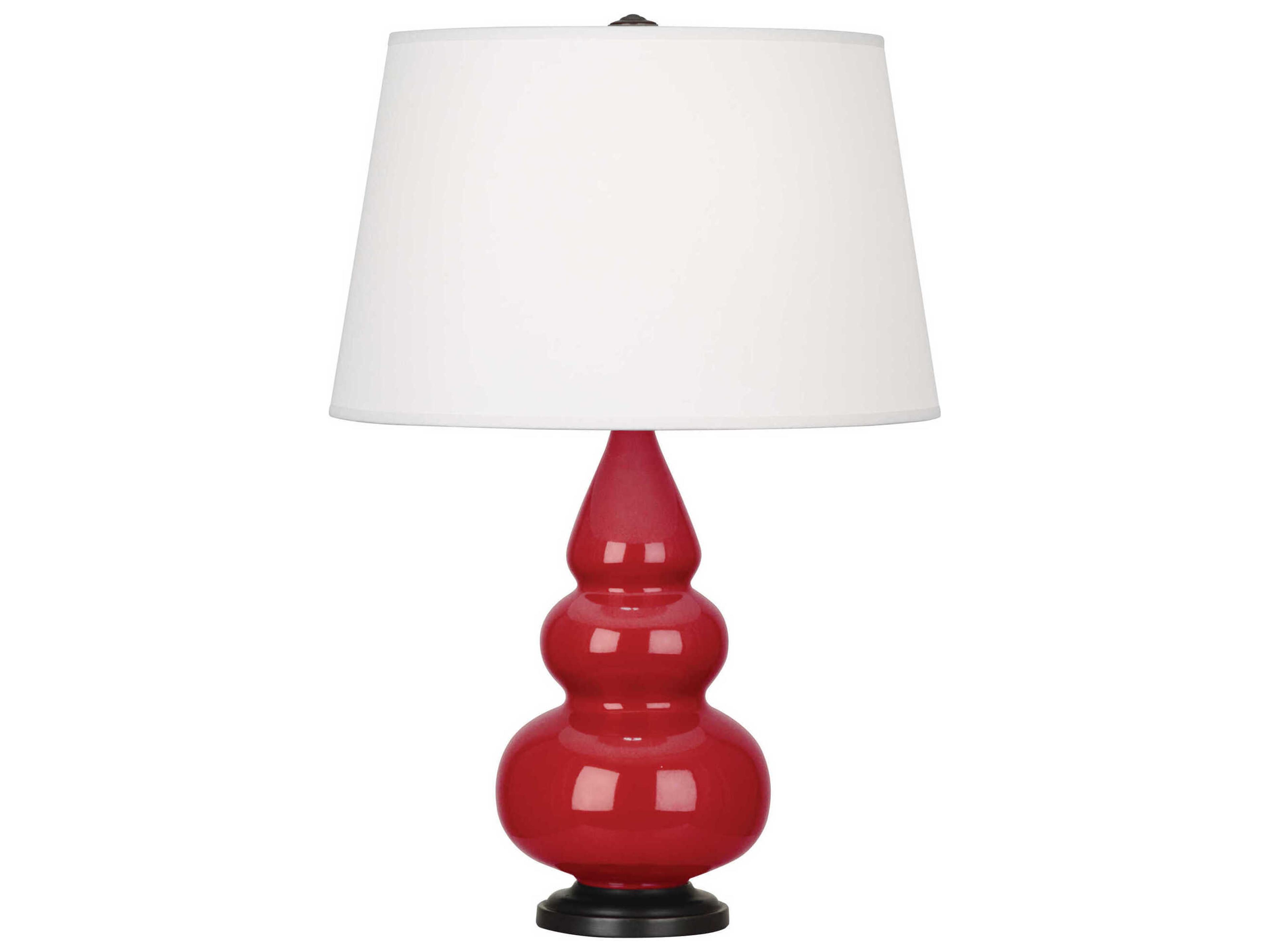 Robert Abbey Small Triple Gourd Ruby Red Glazed Table Lamp