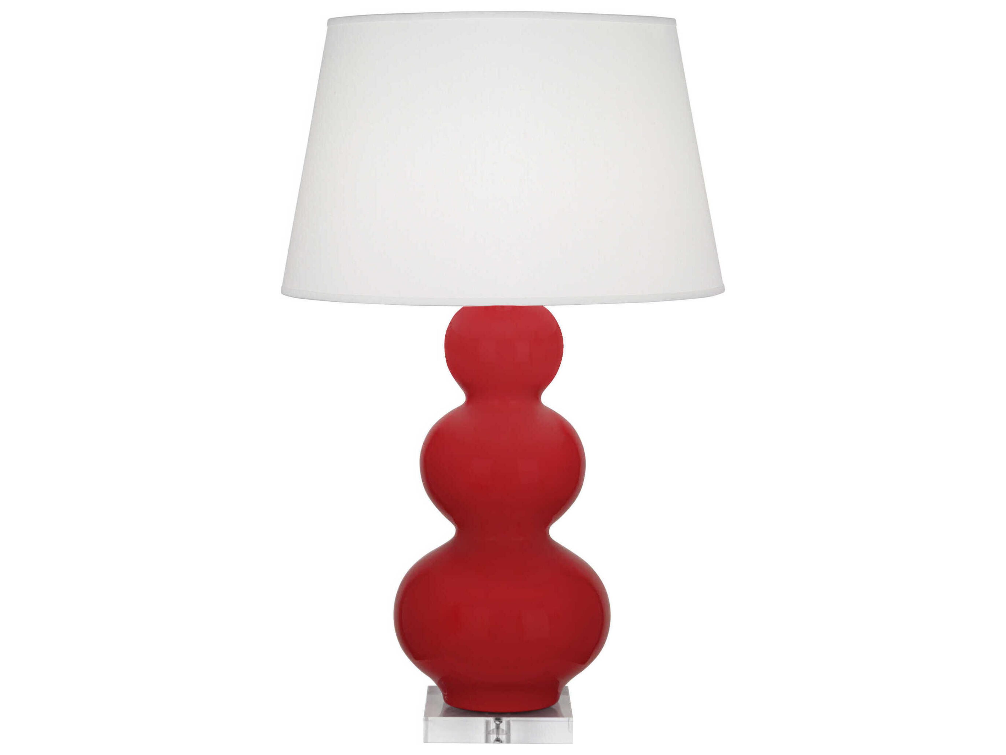 Robert Abbey Triple Gourd Ruby Red Glazed Buffet Lamp