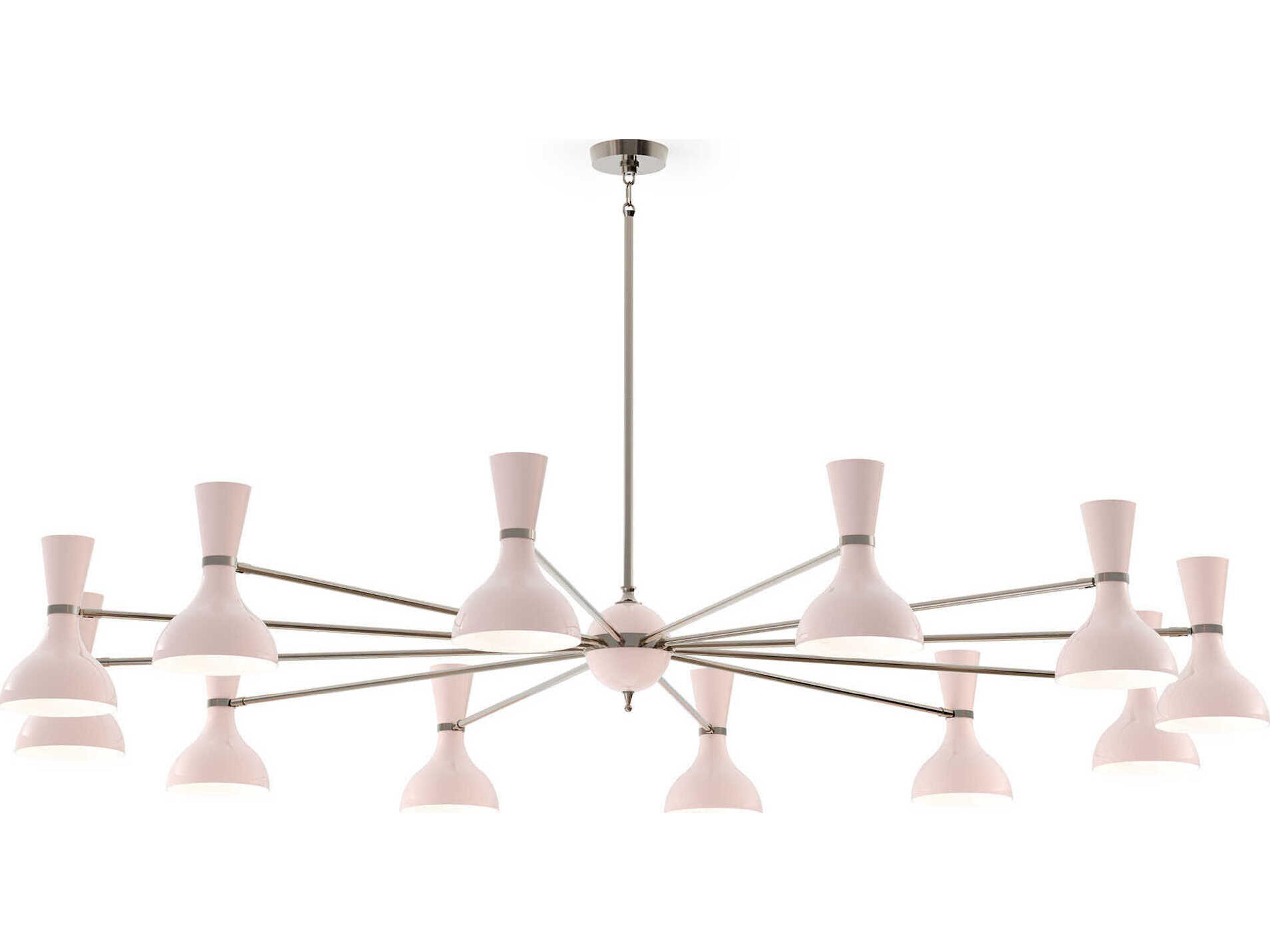 Robert Abbey Clare 12-Light Rose Water Pink Chandelier