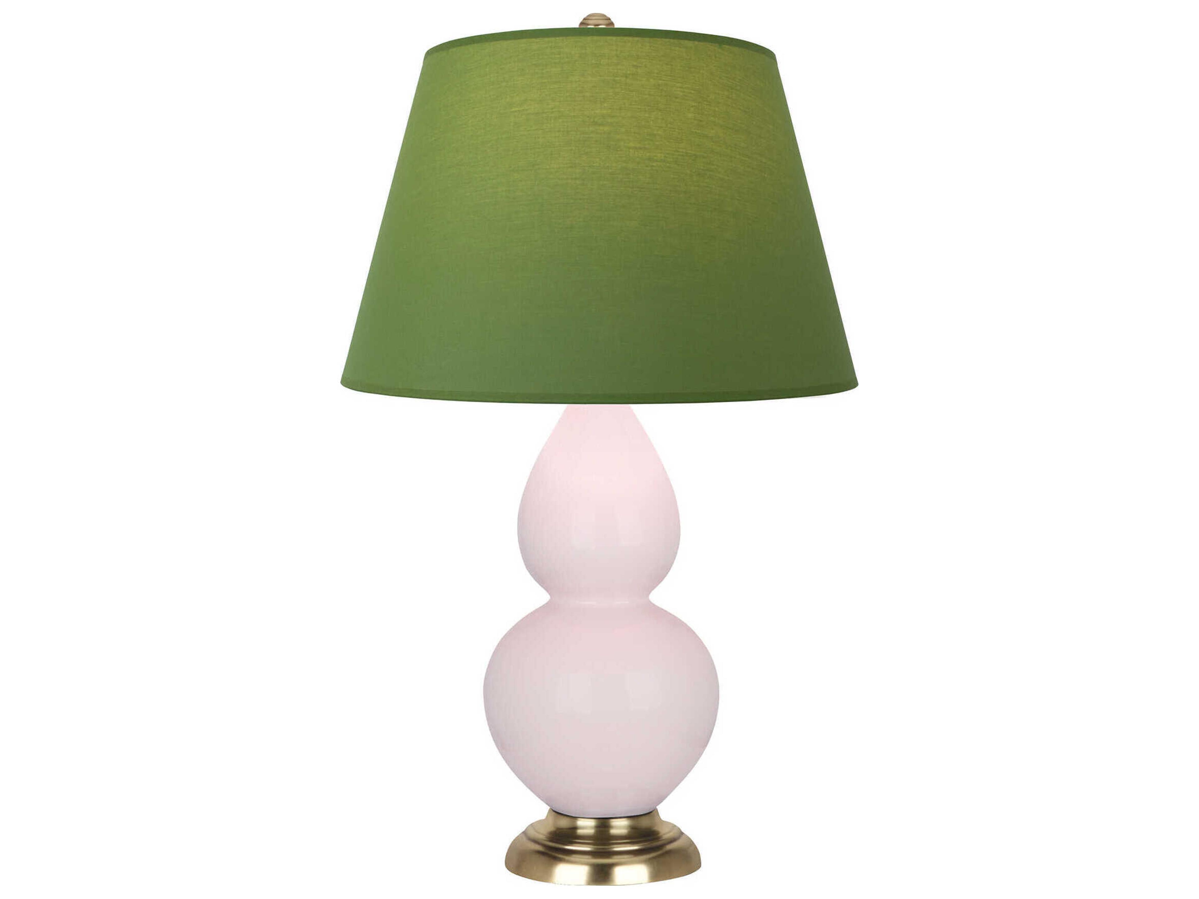 Robert Abbey Small Double Gourd Rose Water Glazed Pink Table Lamp