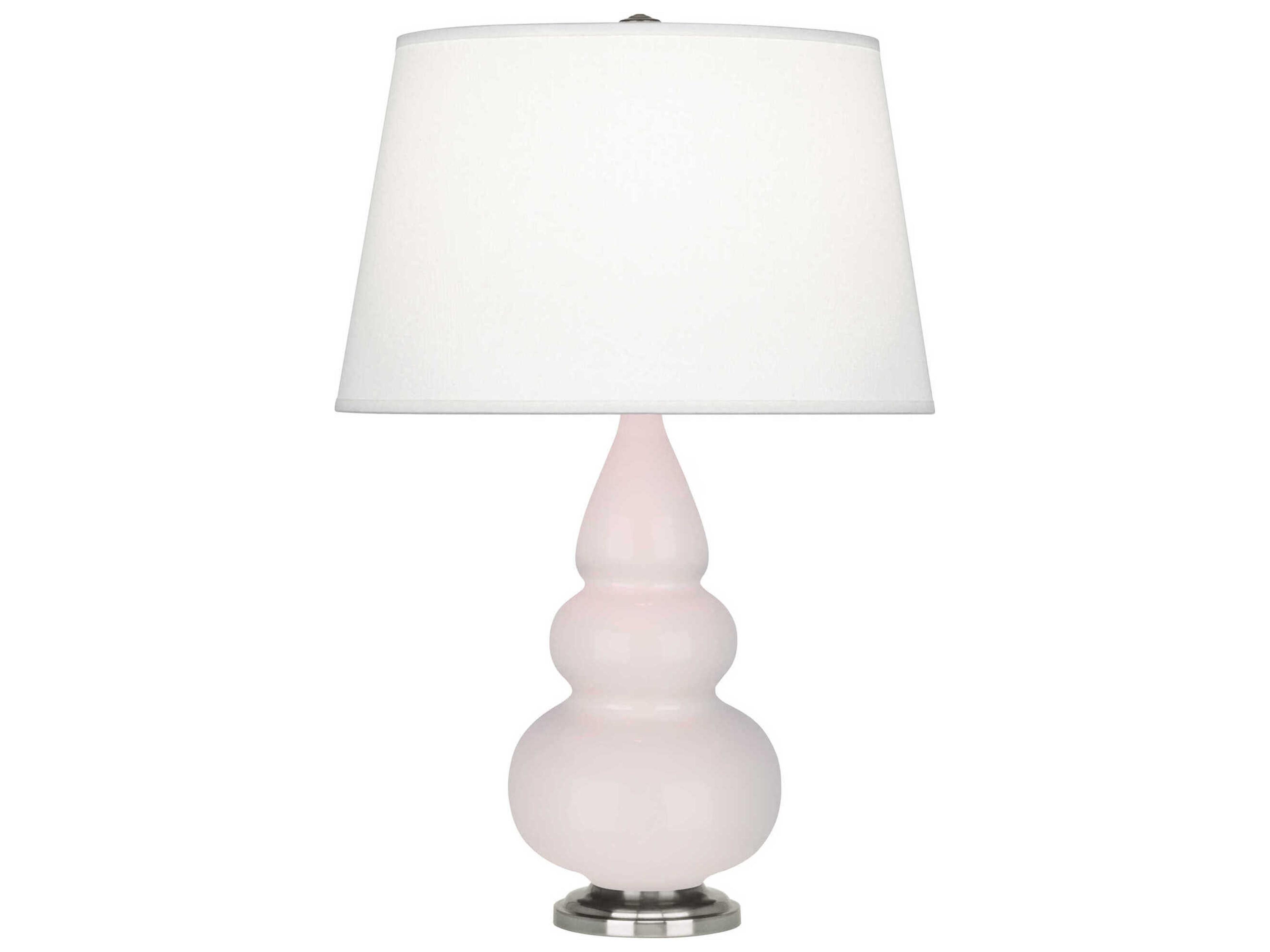 Robert Abbey Small Triple Gourd Rose Water Glazed Pink Table Lamp