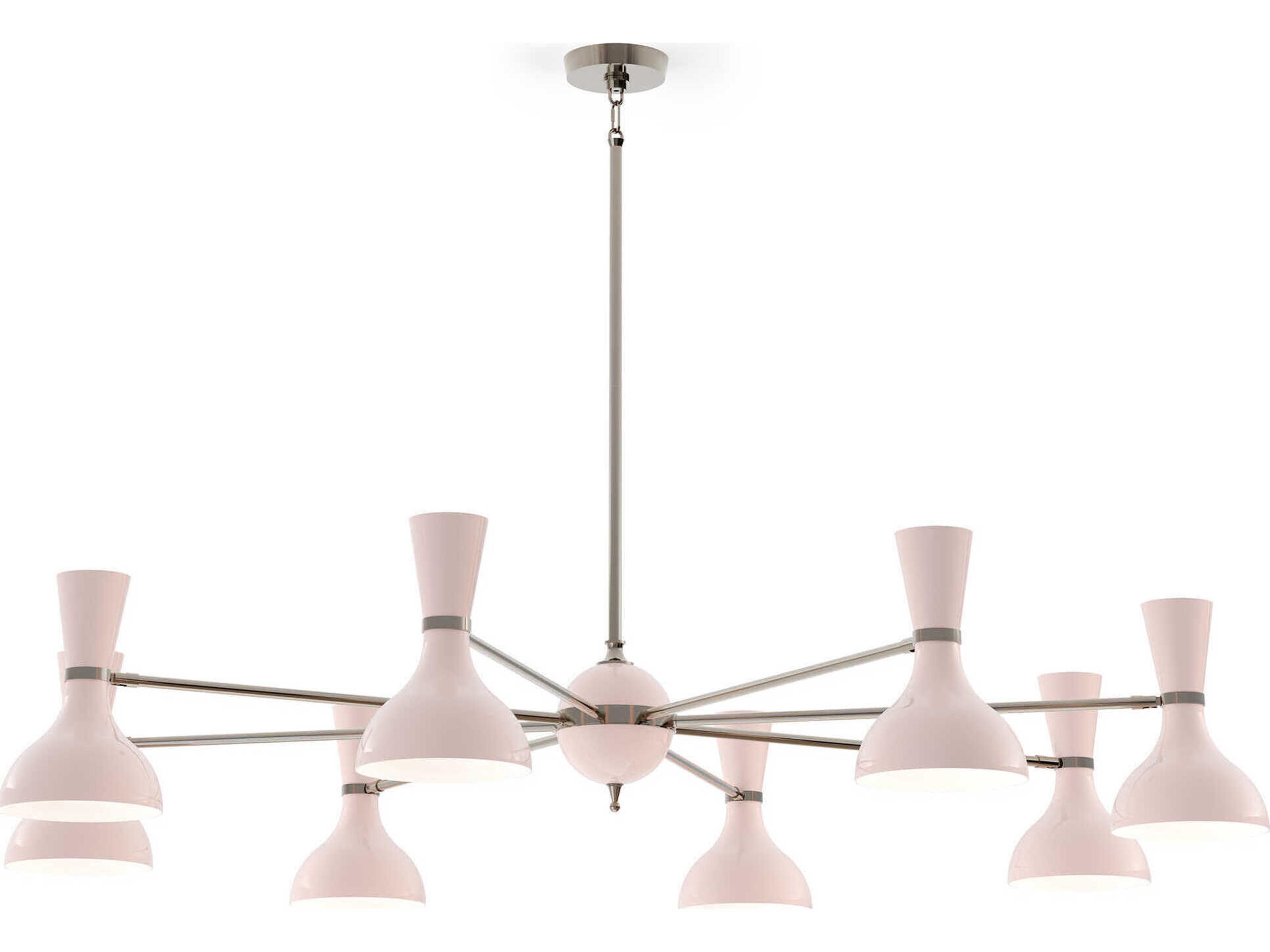 Robert Abbey Clare 8-Light Rose Water Pink Chandelier