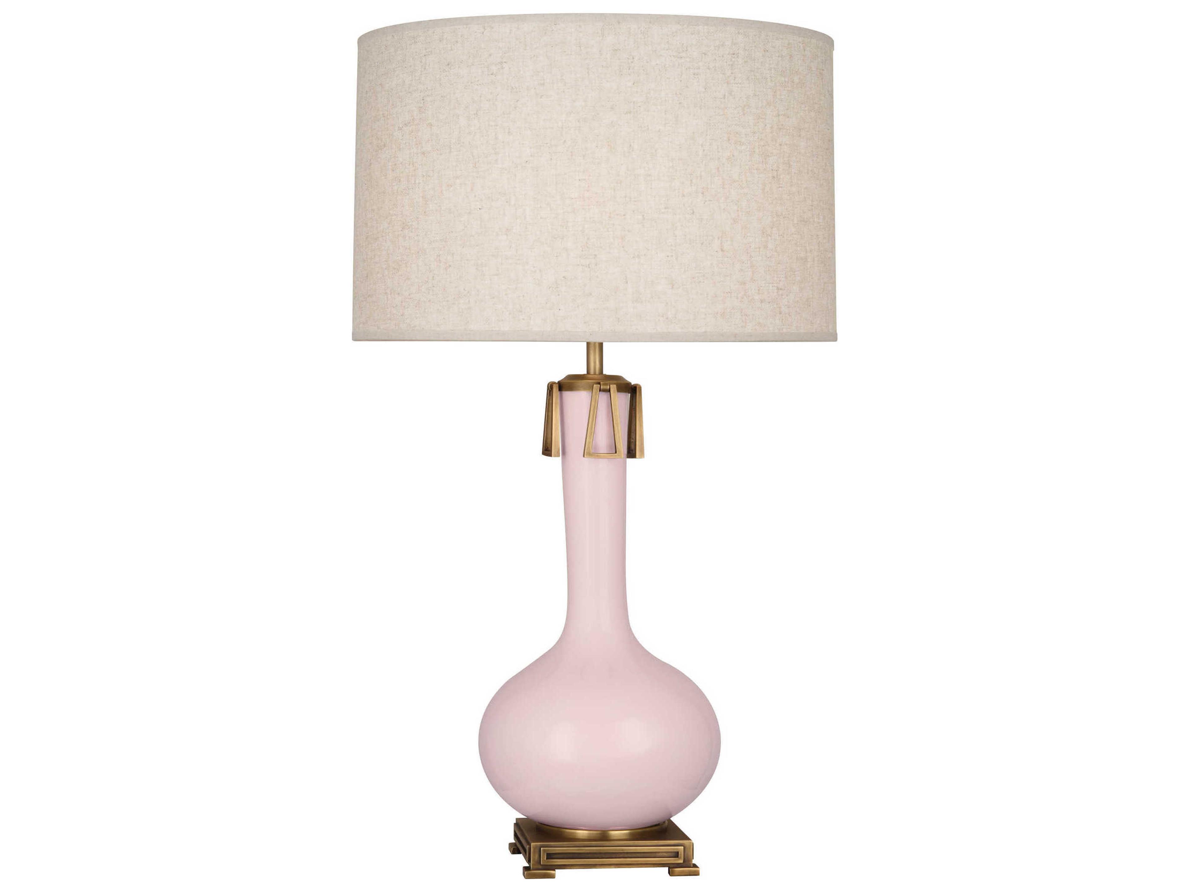 Athena Rose Water Glazed Aged Brass Buffet Lamp