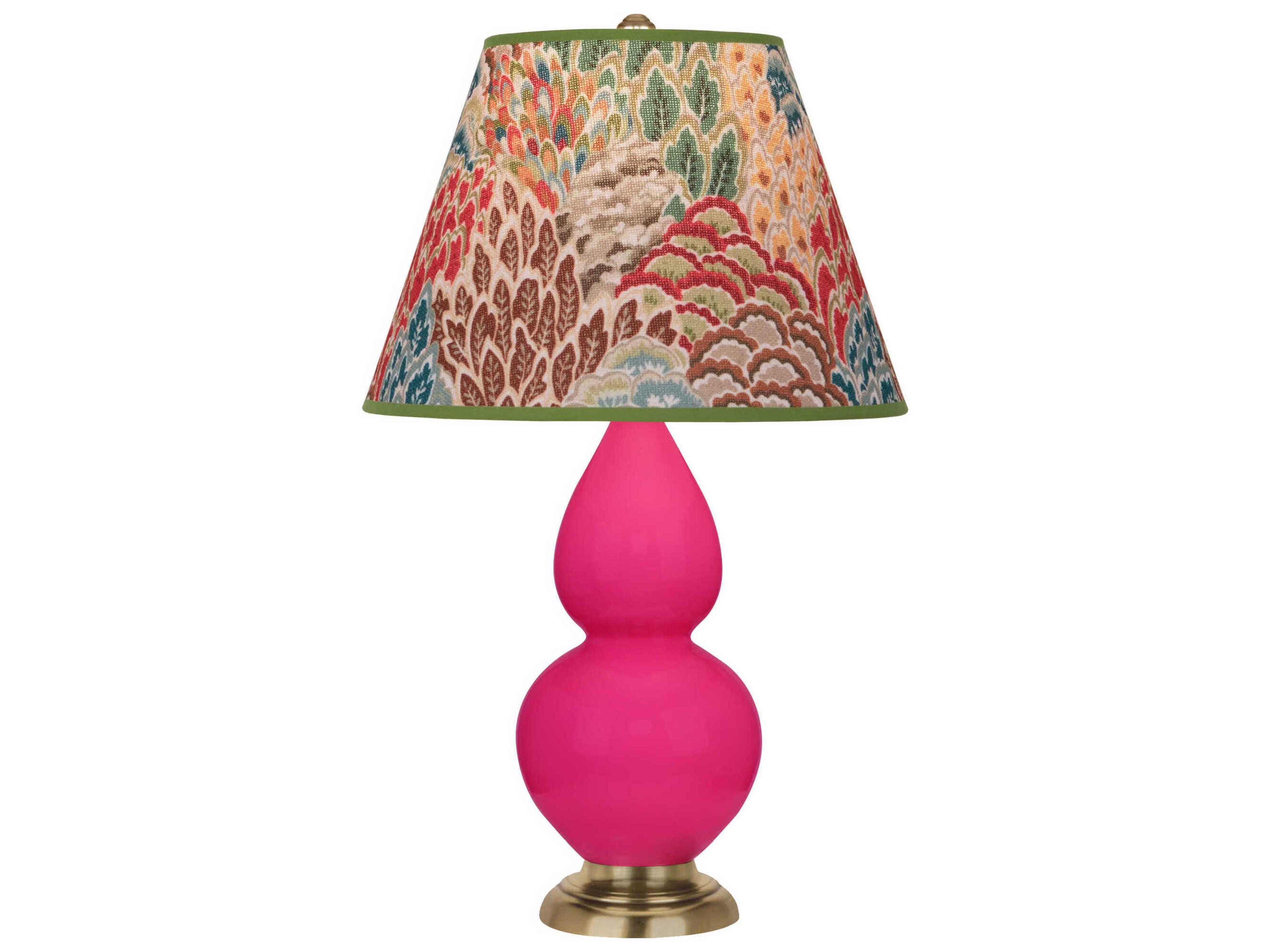 Robert Abbey Small Double Gourd Razzle Rose Glazed Pink Table Lamp