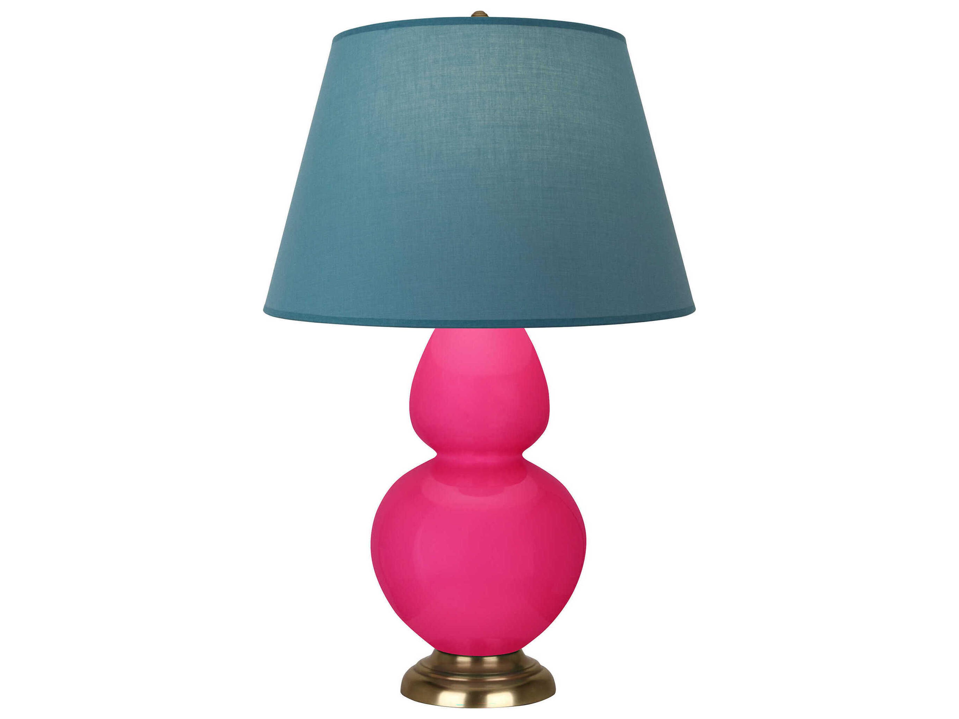 Double Gourd Razzle Rose Glazed Pink Buffet Lamp