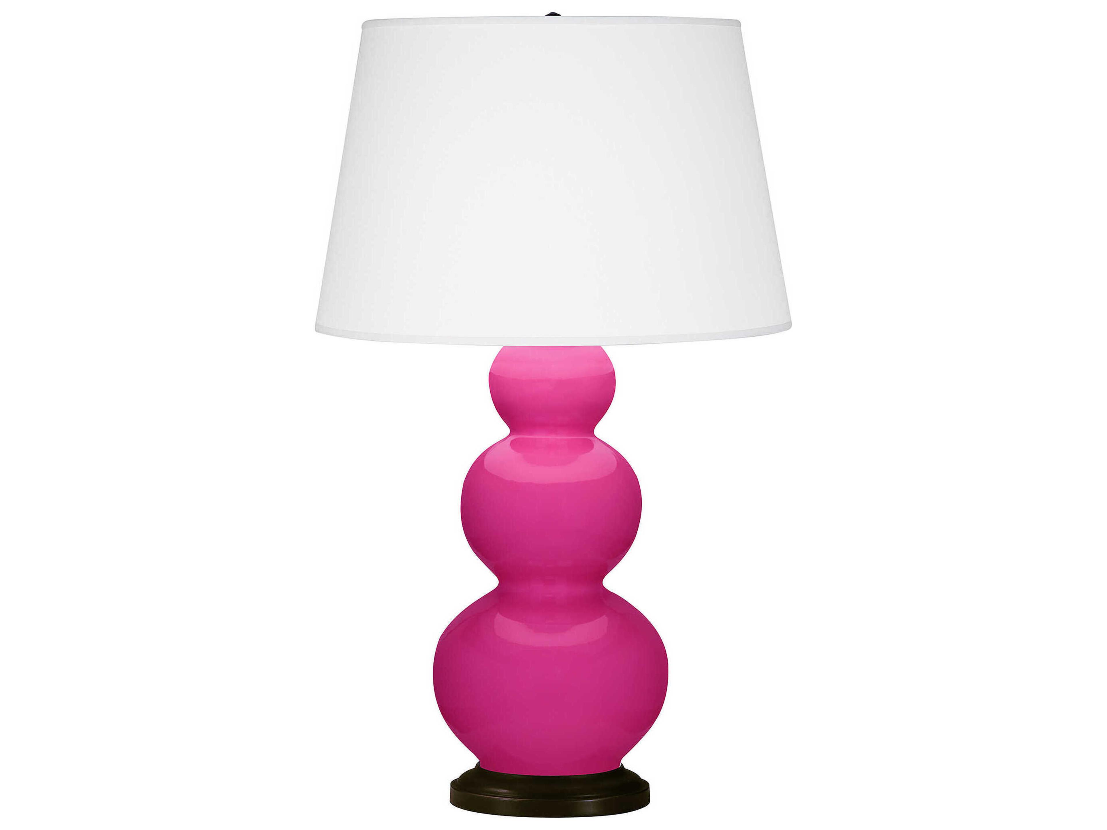 Robert Abbey Triple Gourd Razzle Rose Glazed Pink Buffet Lamp