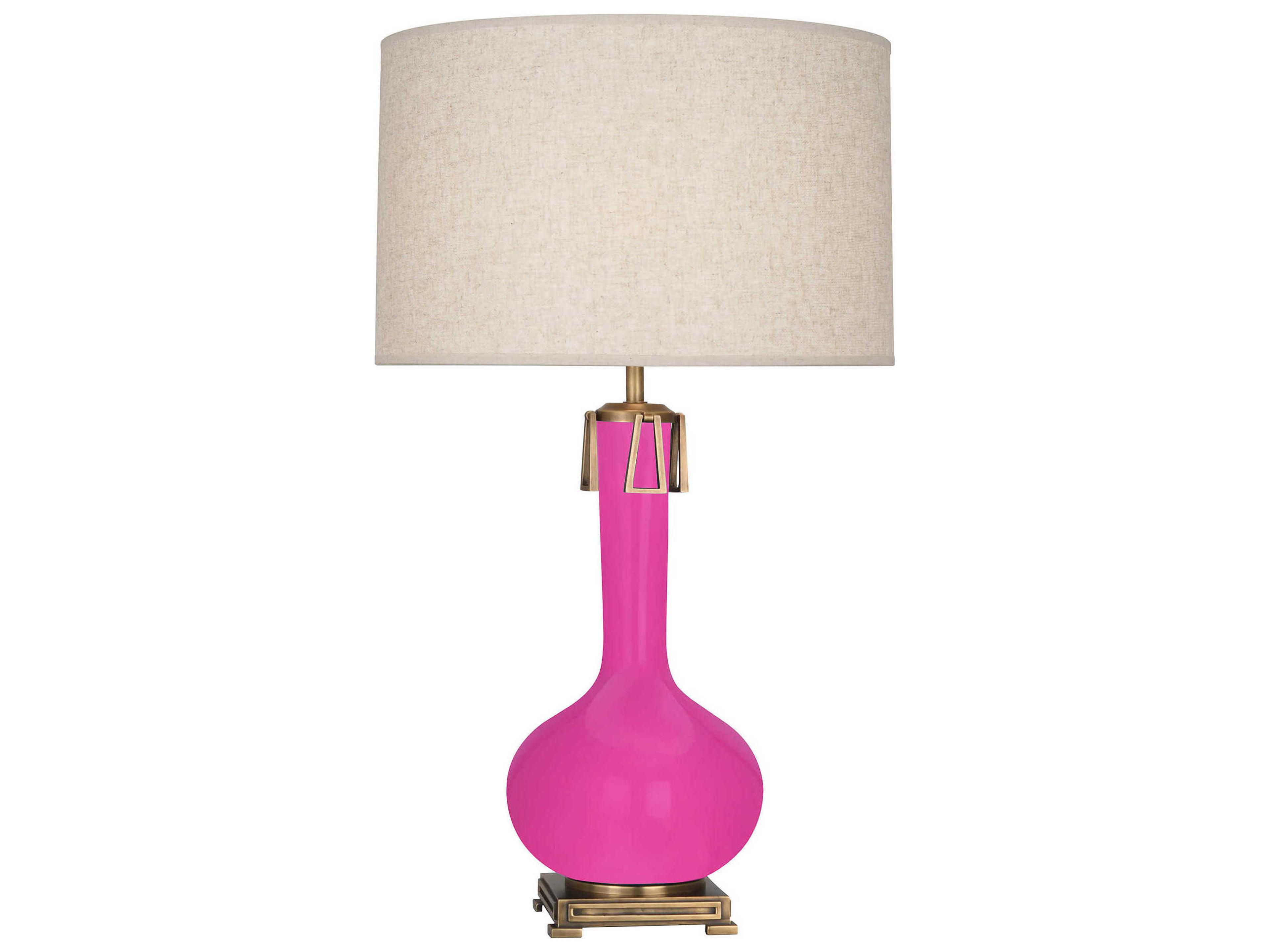 Athena Razzle Rose Glazed Aged Brass Pink Buffet Lamp
