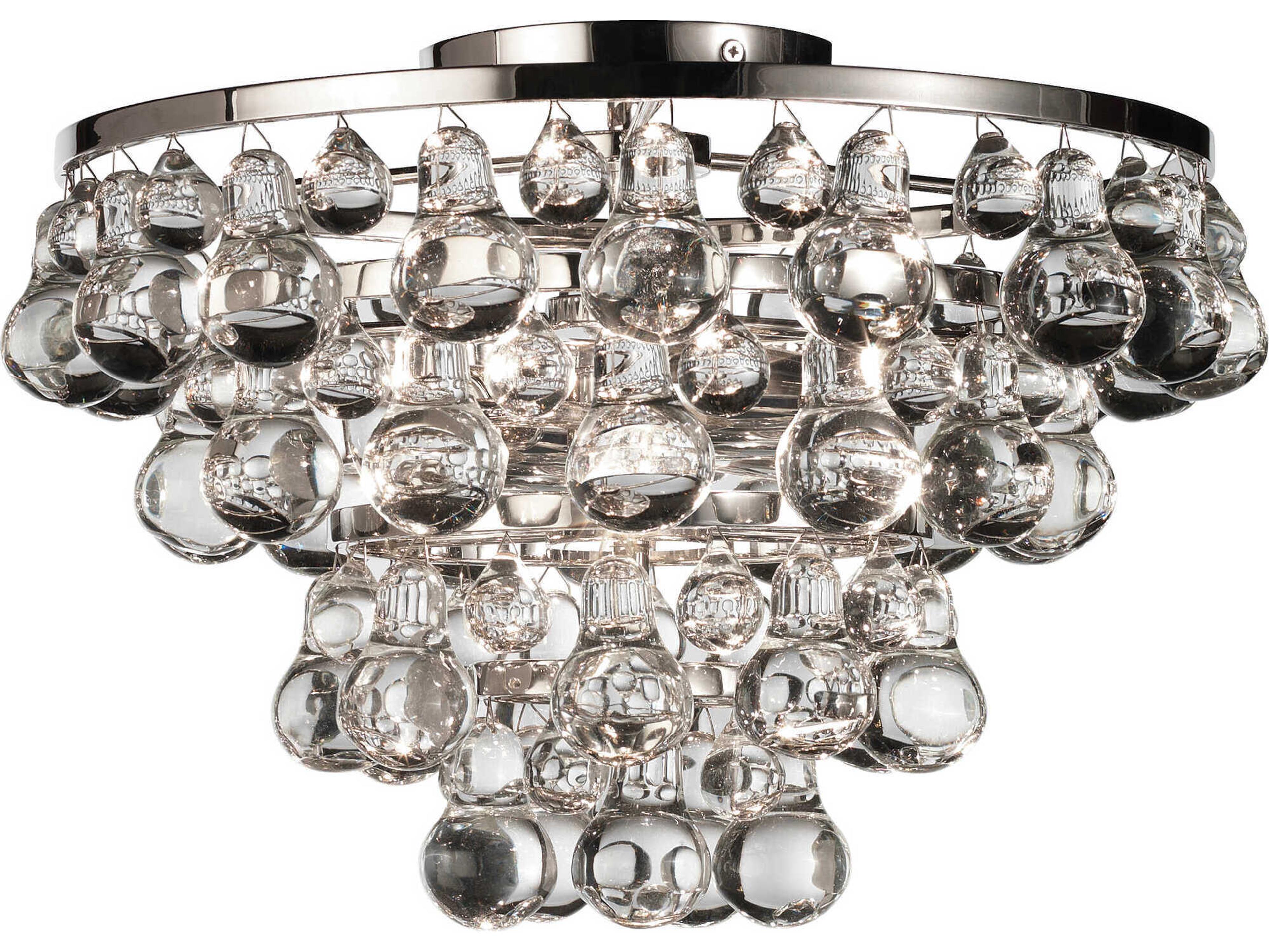 Bling 2-Light Polished Nickel Tiered Flush Mount
